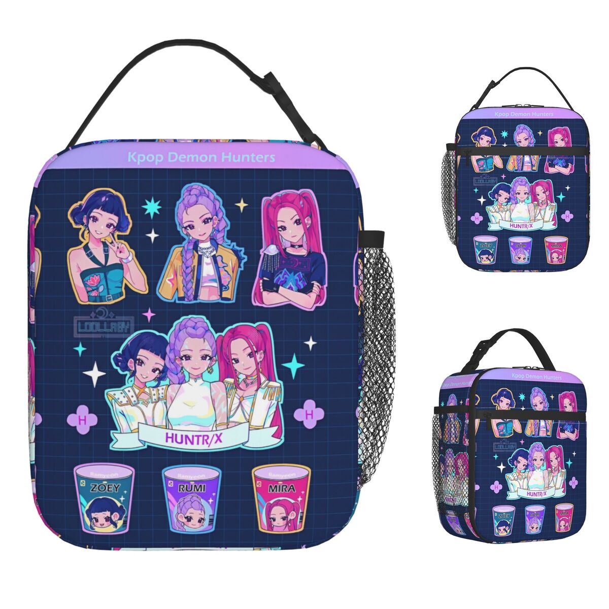 Saja Boys Kpop Demon Hunter Lunch Bag Picnic Lunch Box For Child Casual Print Tote Food Bags Oxford Portable Zipper Cooler Bag