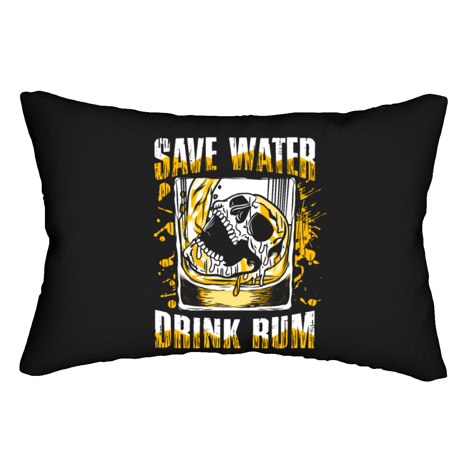 Save water drink rum | pub crawl drinking Lumbar Pillows