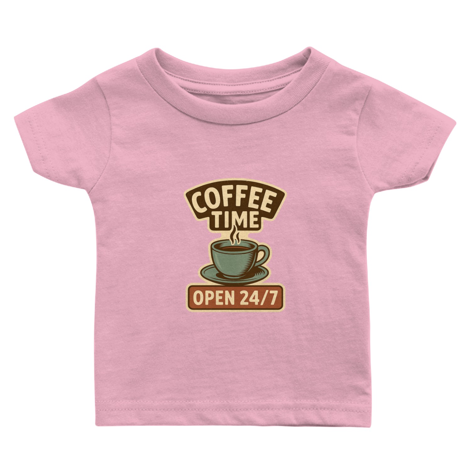 Coffee Time All Day Design Baby T Shirts