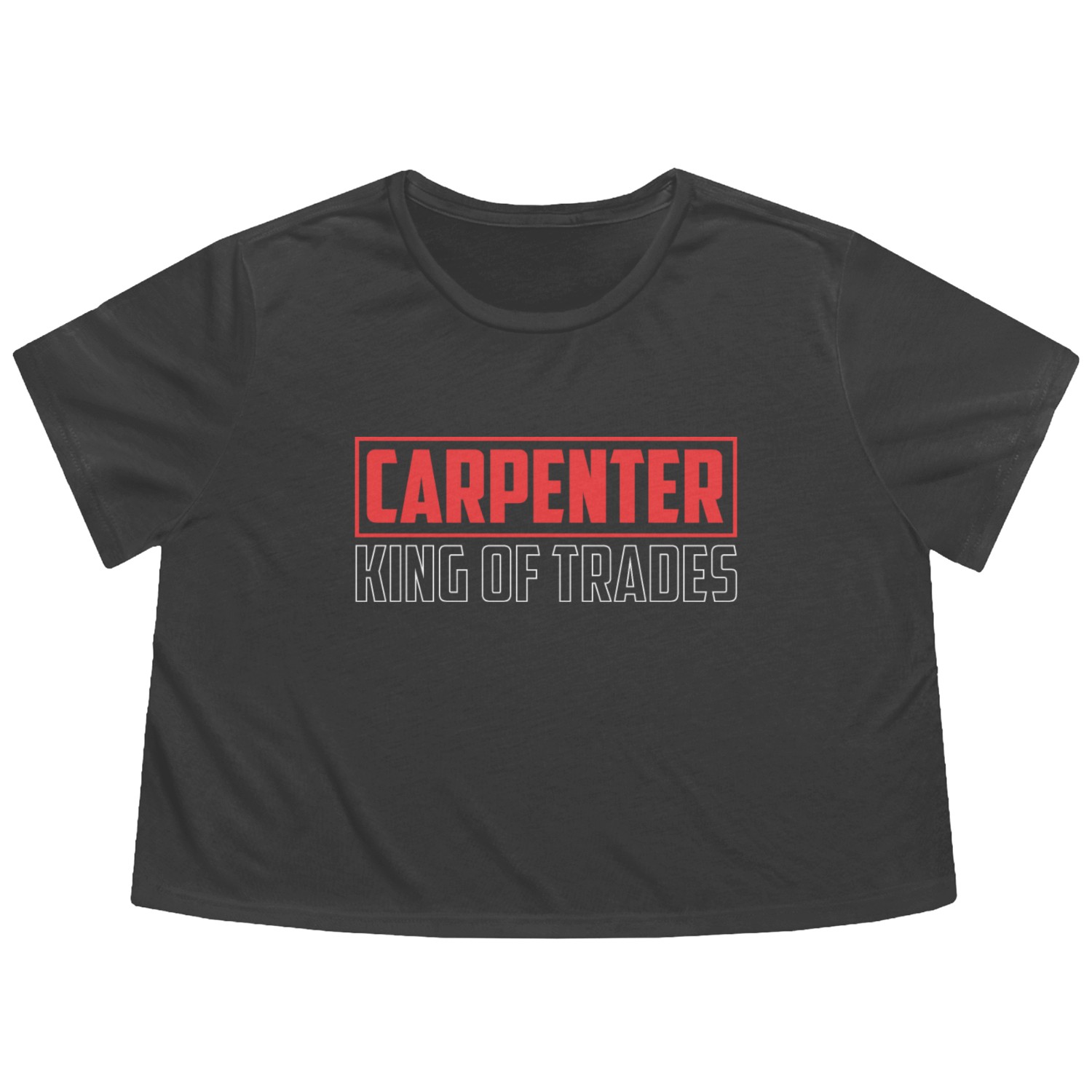 King of Trades Woodworker Gift Flowy Cropped Tees