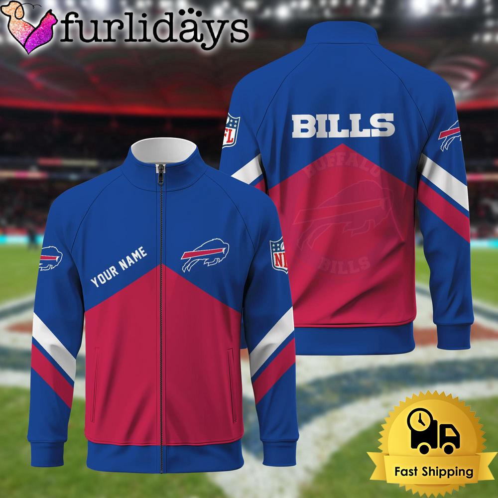 Buffalo Billls Logo Custom Standing Neck Zipper Jacket