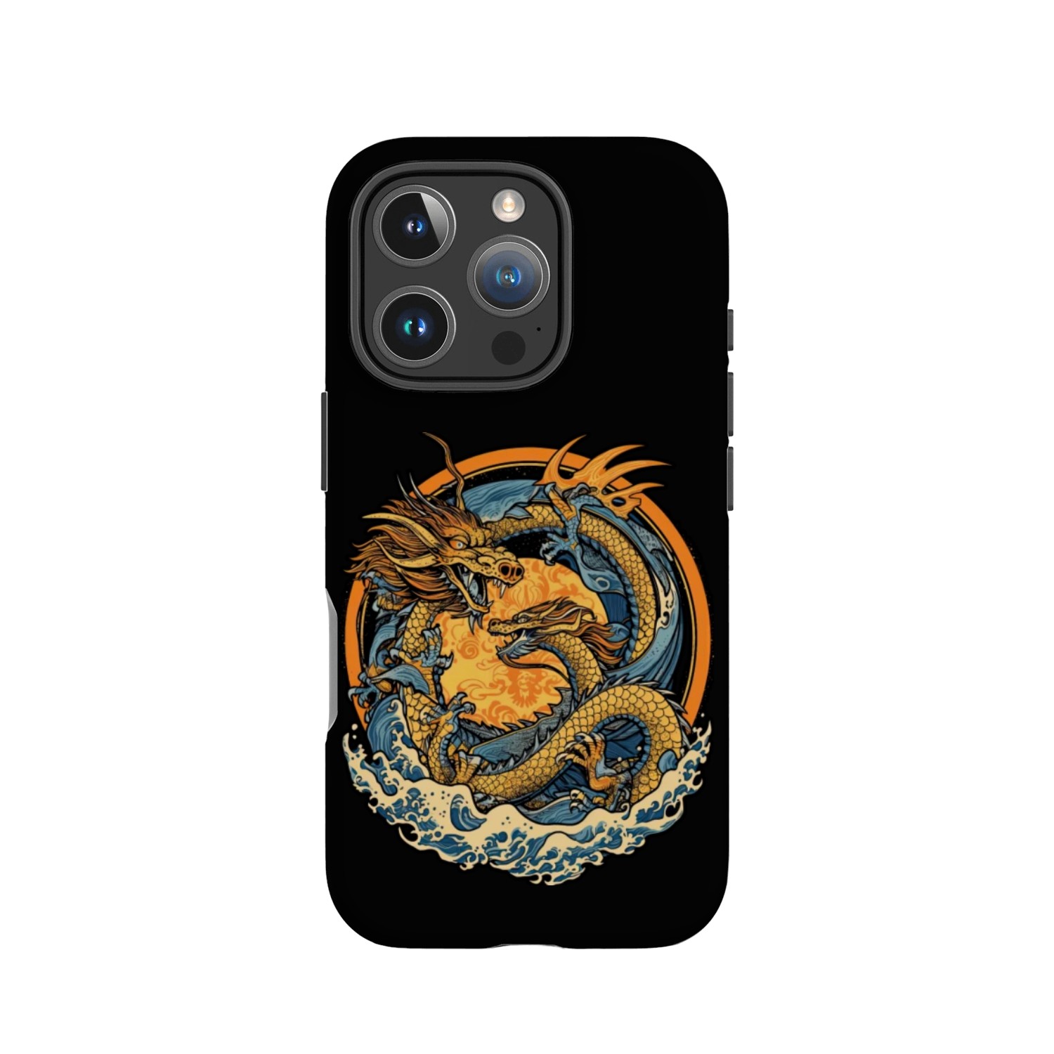 Vintage Japanese Dragon Sun Tattoo Design 1 IPhone Cases