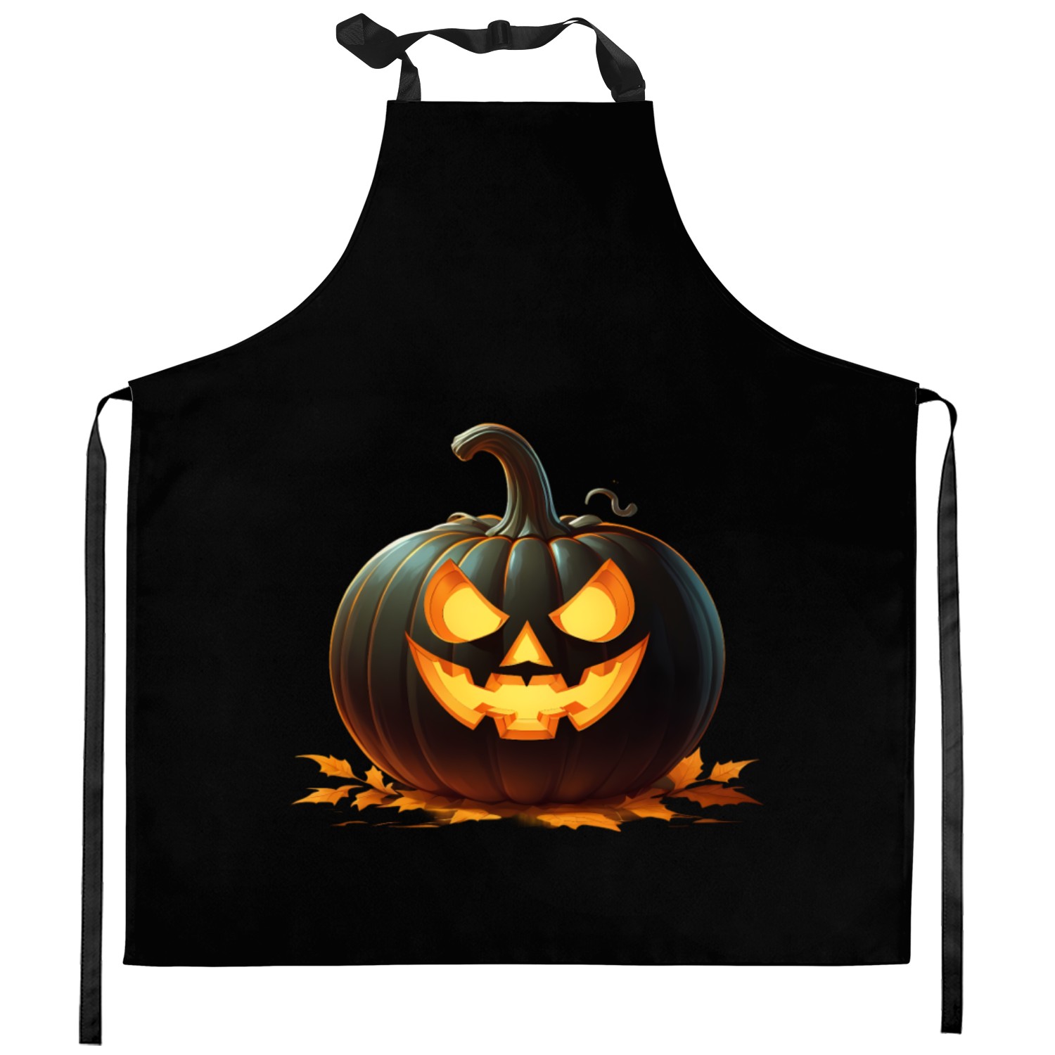 Midnight Glow: Enchanted Halloween Pumpkin Kitchen Aprons