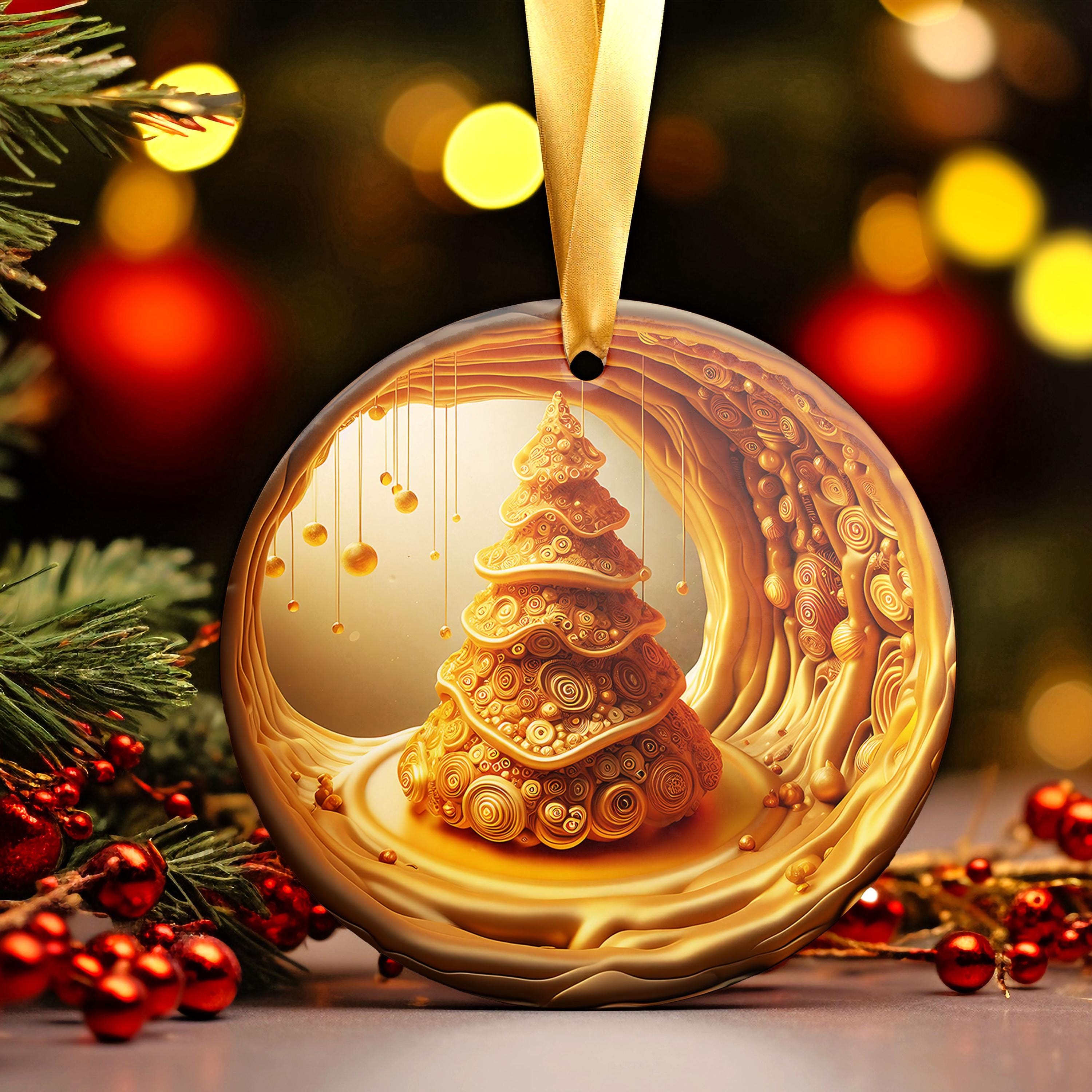 3D Effect Retro Tree Christmas Ornaments, Christmas Keepsake Ornament, Cute Ornament, Ornament 2024, Christmas Tree Ornament