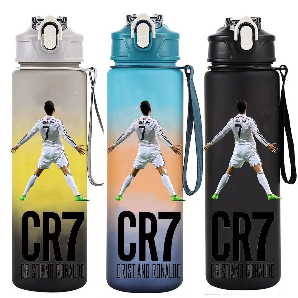 Cristiano Ronaldo Water Track Bottle, Kid Back to School Bottle, School Gift, Birthday Gift For Soccer/Football Fan