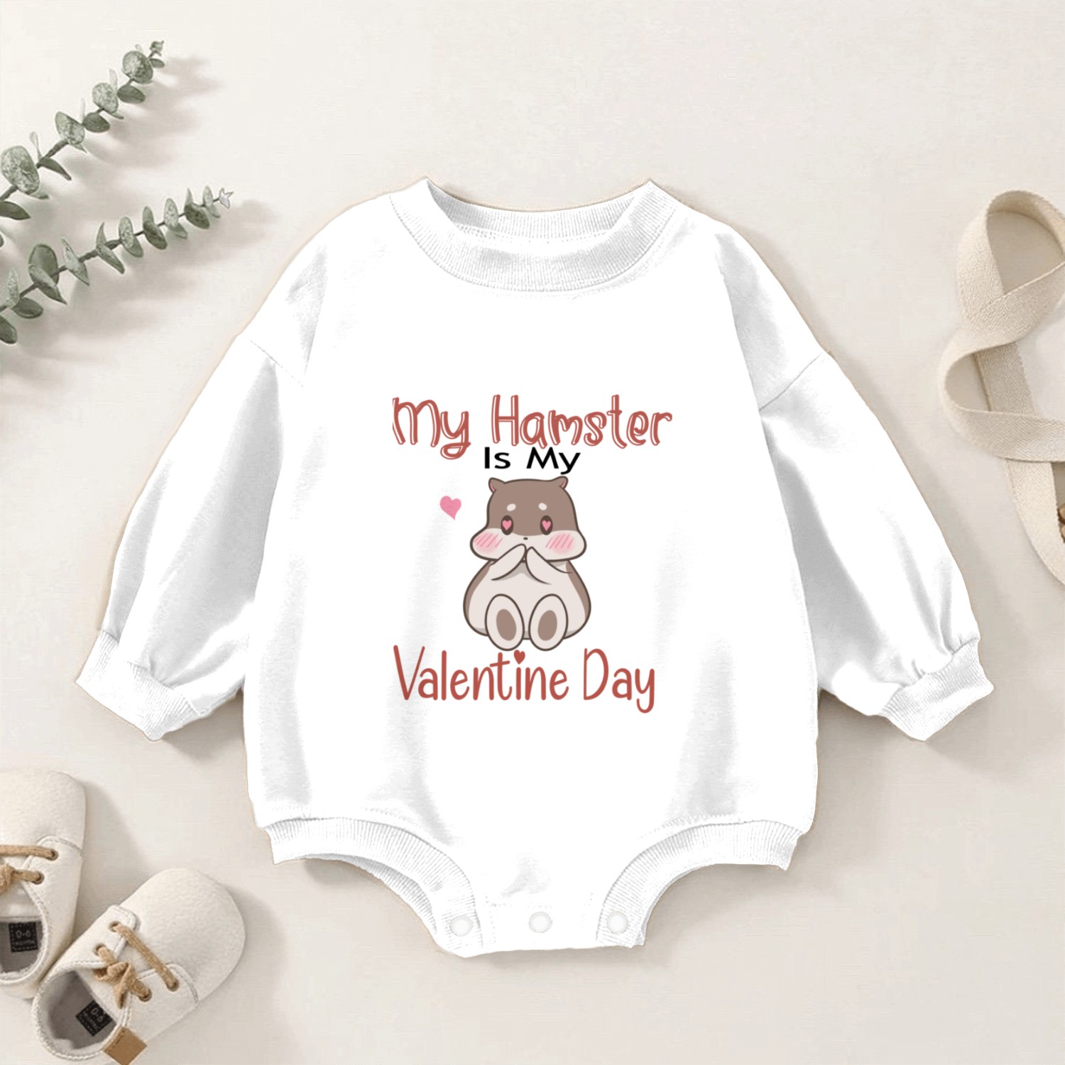 My Hamster Is My Valentine Day89 Baby Romper Sweatshirts