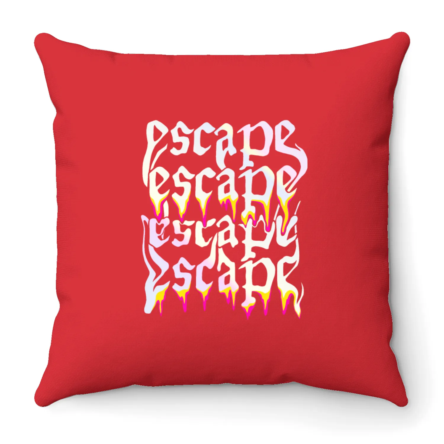 Escape Typography Melting effect Throw Pillows