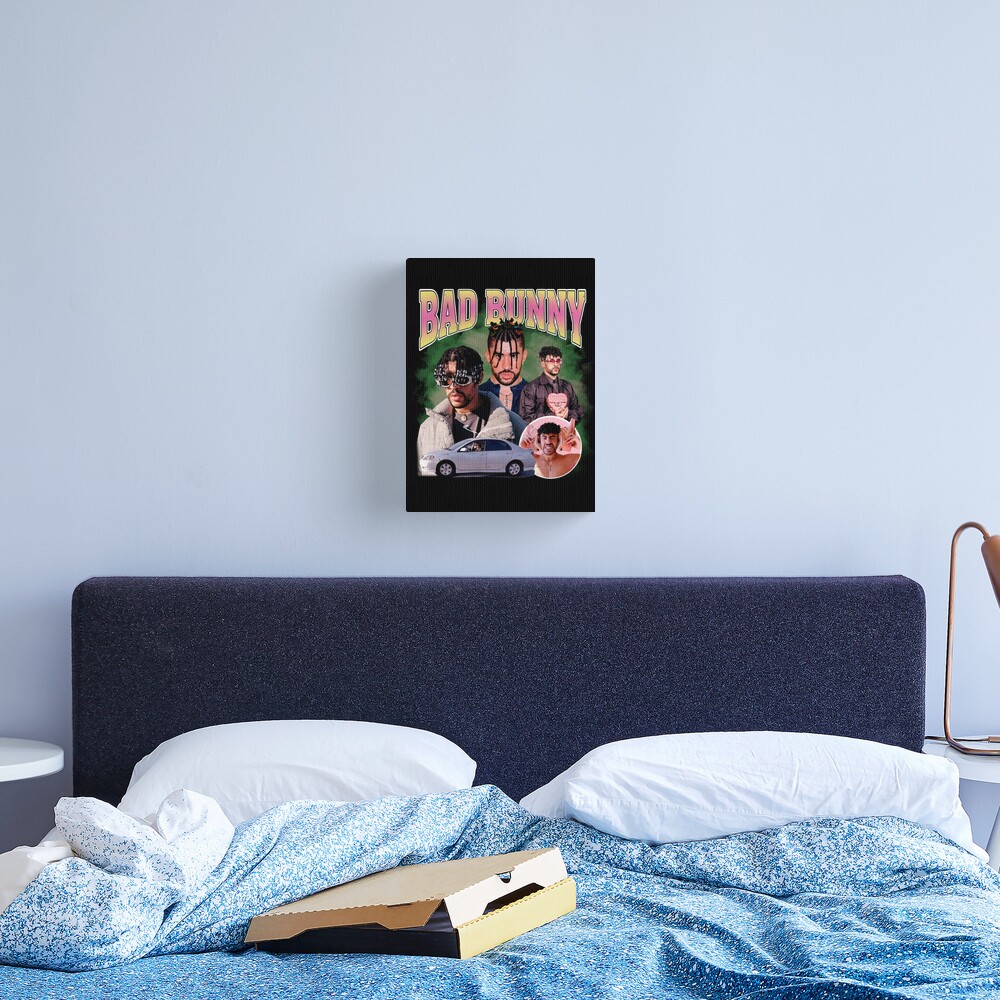 Bad Bunny 90s Vintage x Bootleg Style Rap Canvas Print
