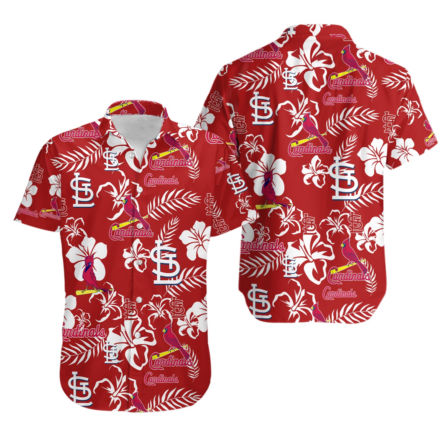 men's St Louis team Cardinal Hawaiian Shirt , red the lou, fan gift
