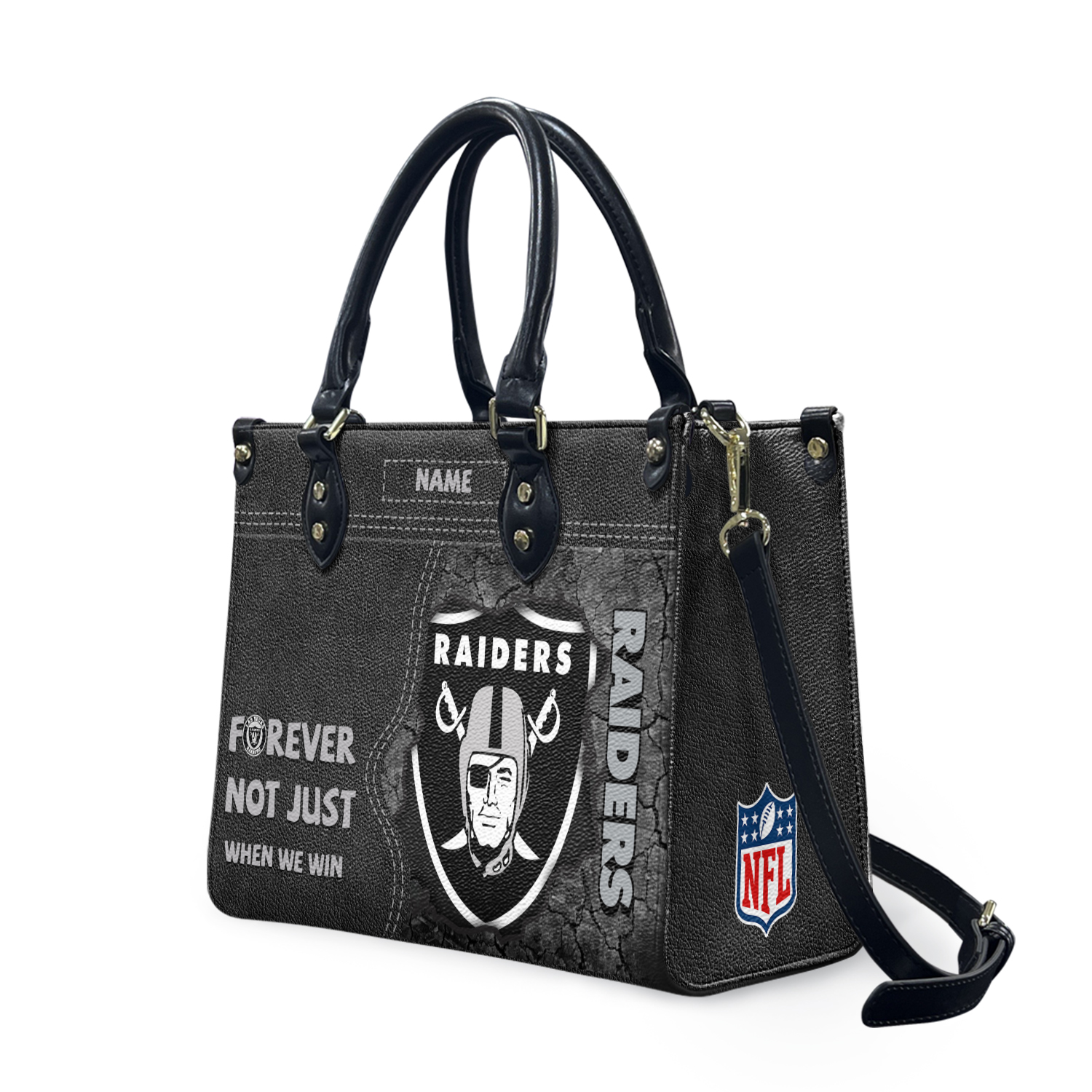 Personalized Vegas Team Raiders Leather Bag, Football Team Leather Bag