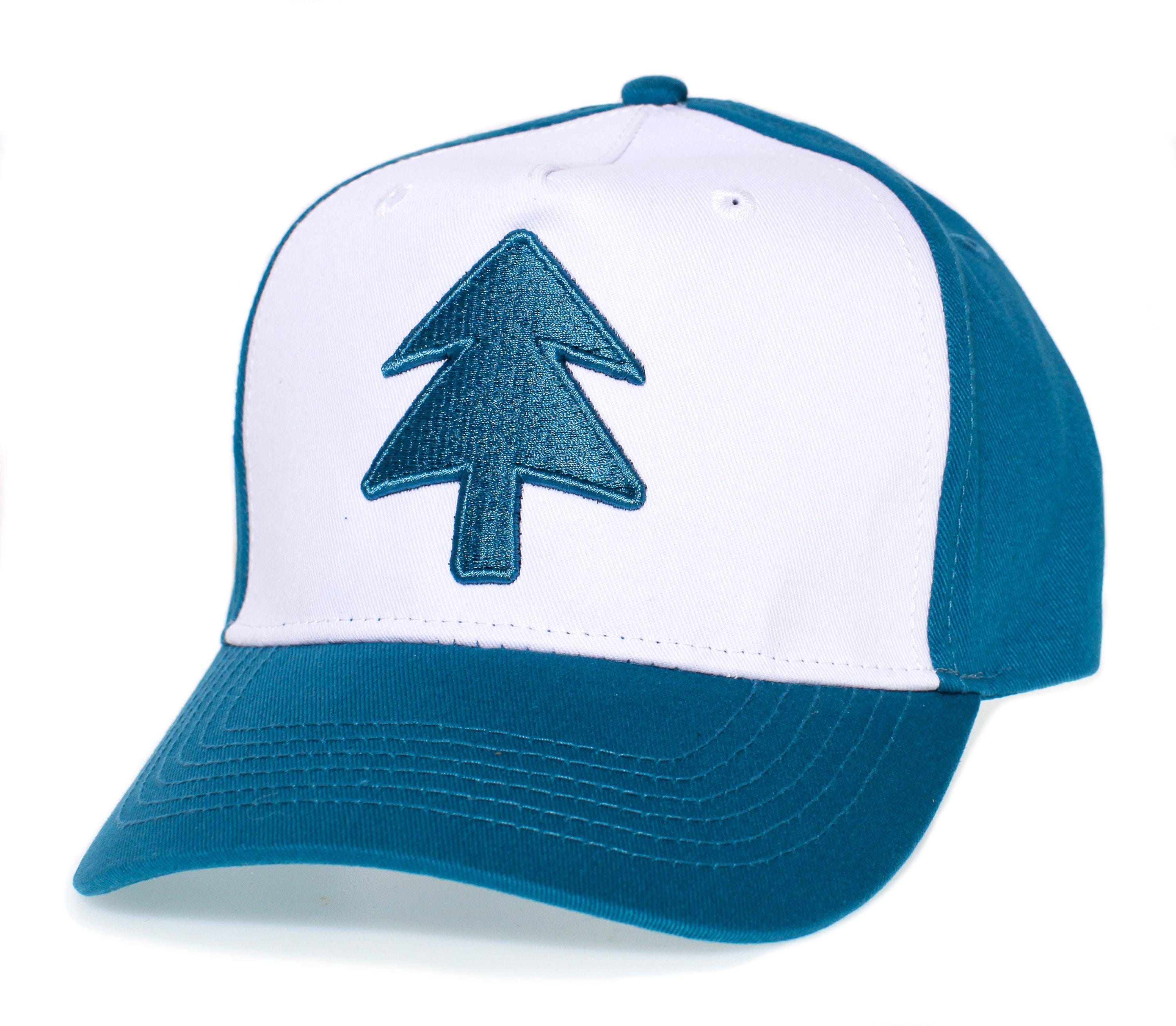 Dipper Blue Pine Hat Curved Bill Aqua/White Embroidered Cotton Twill Cosplay Cap