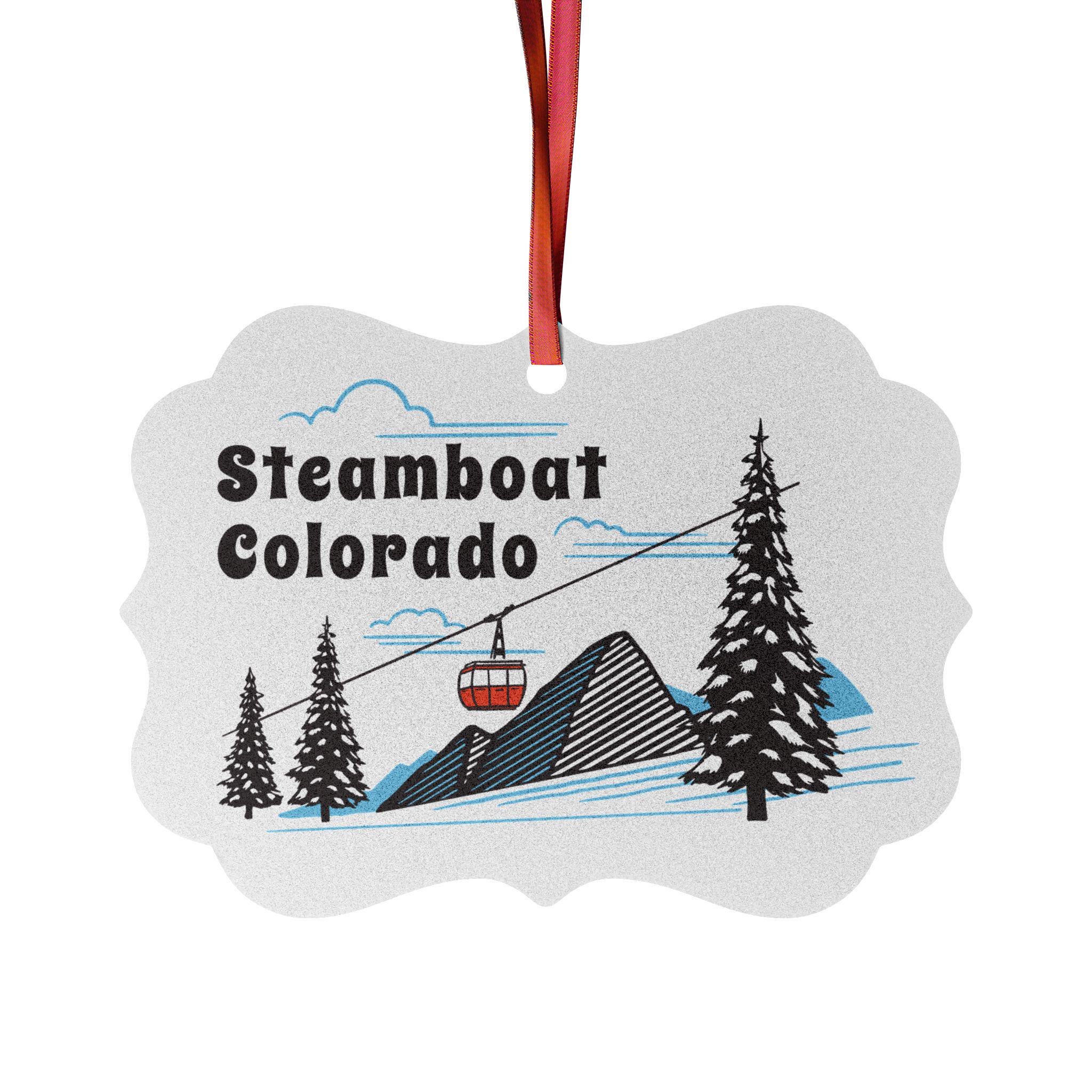 Steamboat, Colorado Ornament Aluminum - Steamboat, Colorado Mountain Gondola Christmas Ornament, Hanging Decoration, Winter Ornament