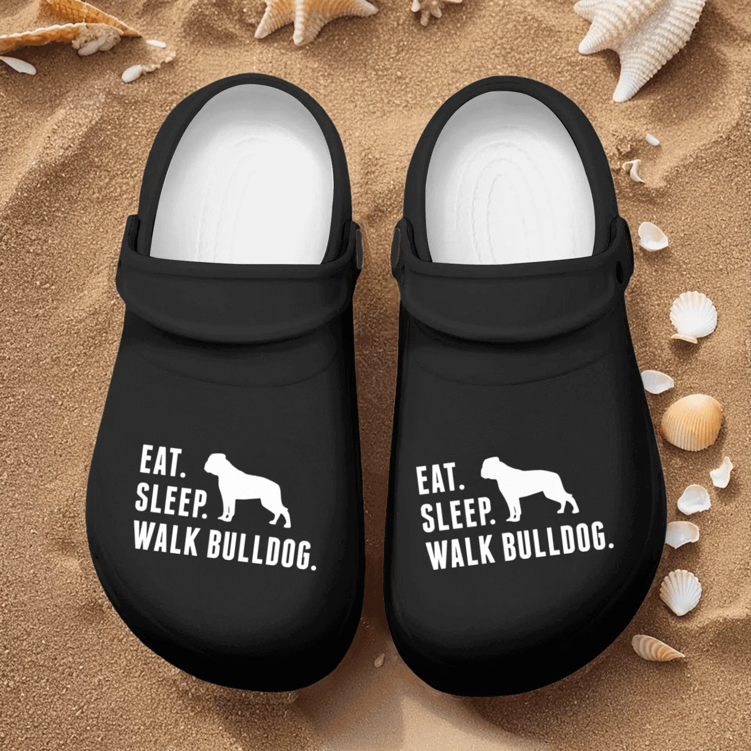 Eat Sleep Walk English Bulldog Nurse Clogs