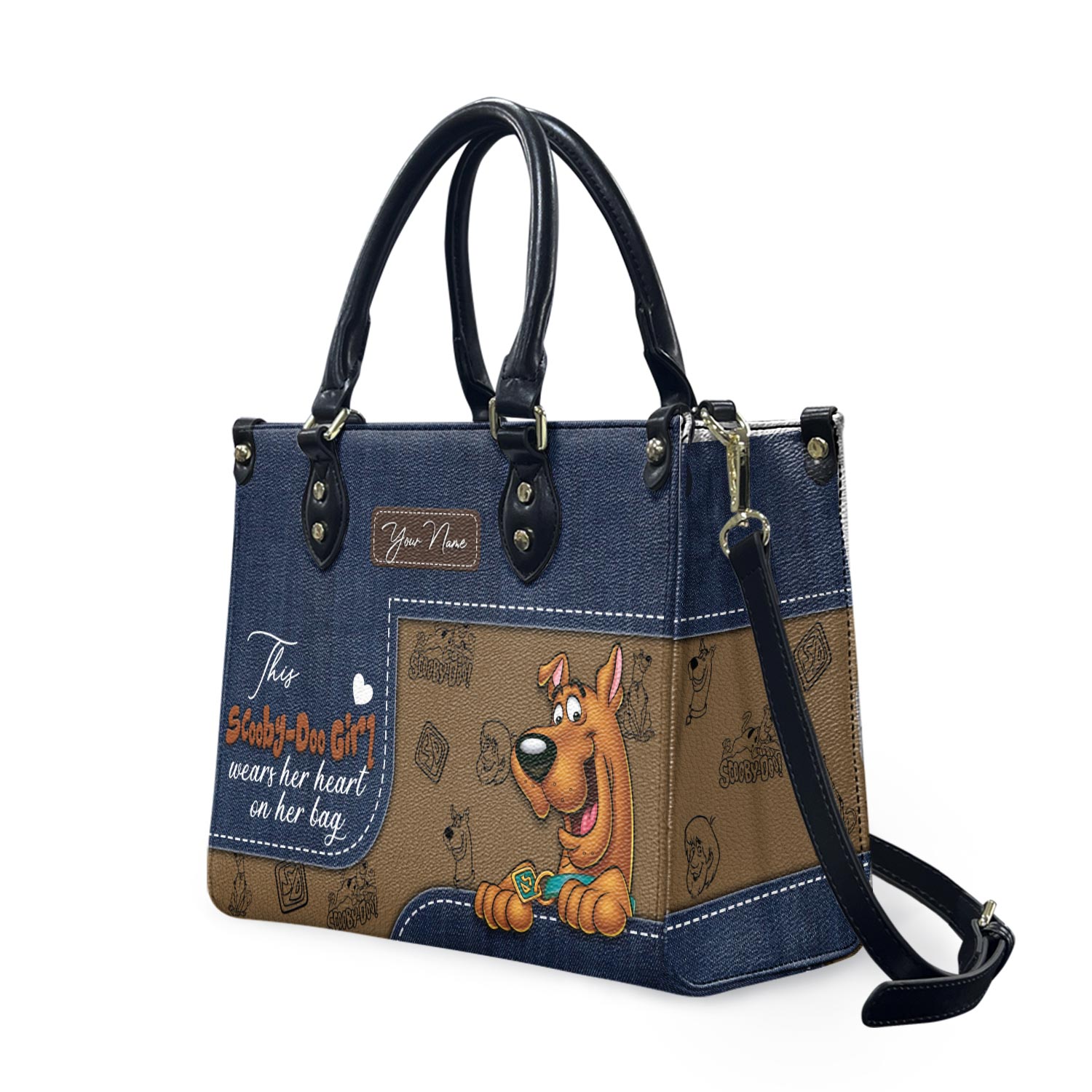 Scooby Girl Wears her Heart On Her Bag Leather Handbag,Scooby Lover's Handbag, Vintage Bag