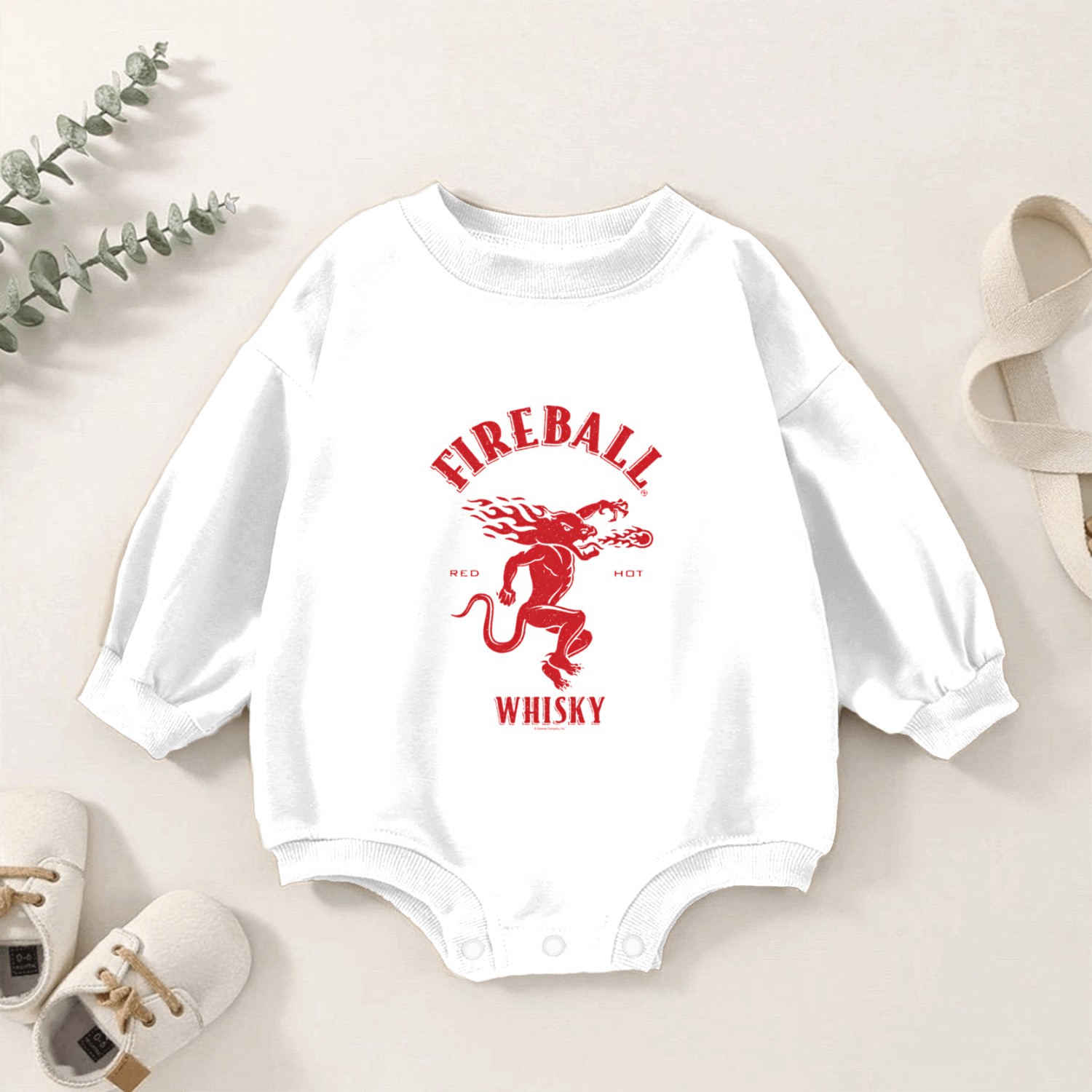 Fireball Whiy Red Hot Burns Like Hell V2 Baby Romper Sweatshirts