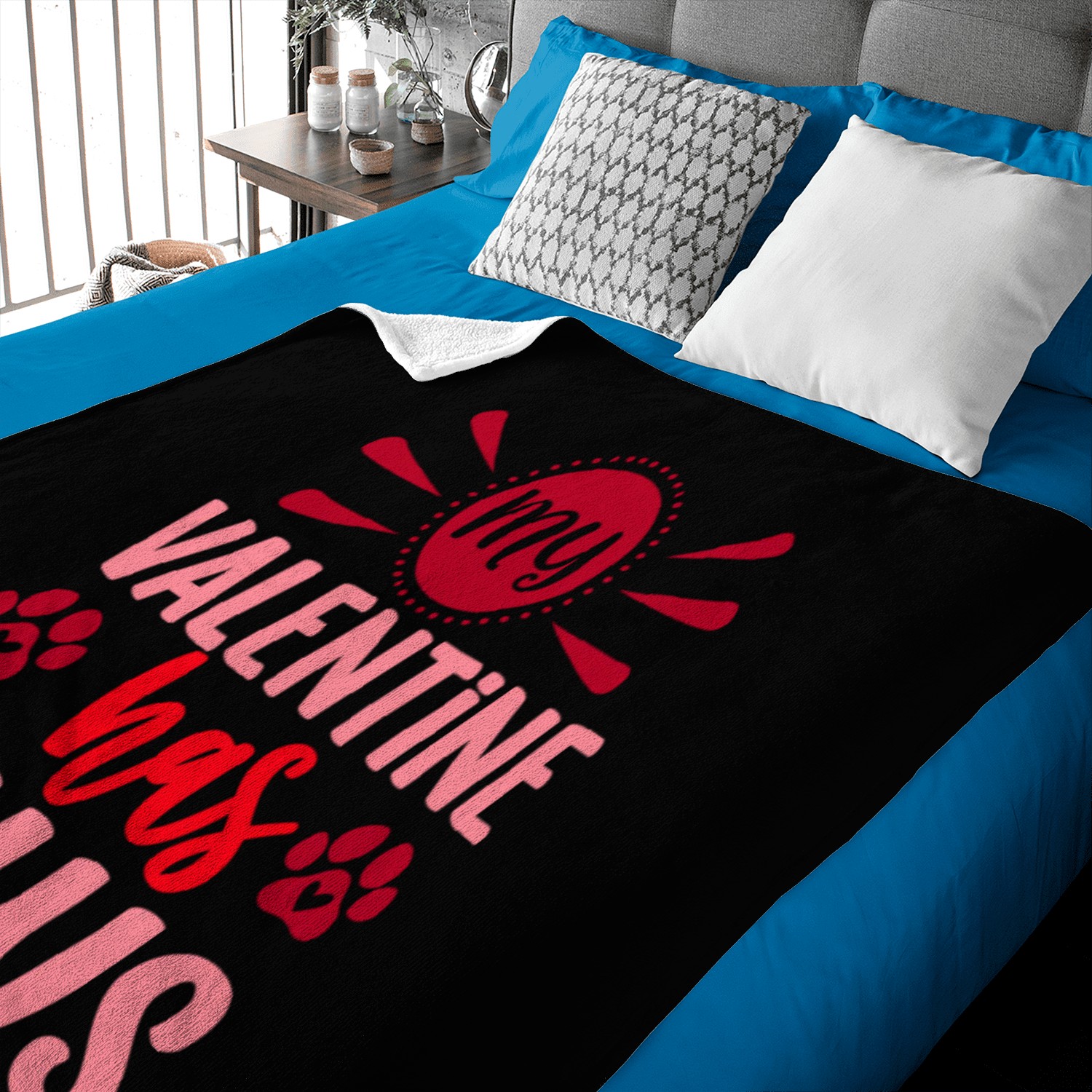My valentine has paws Baby Blankets