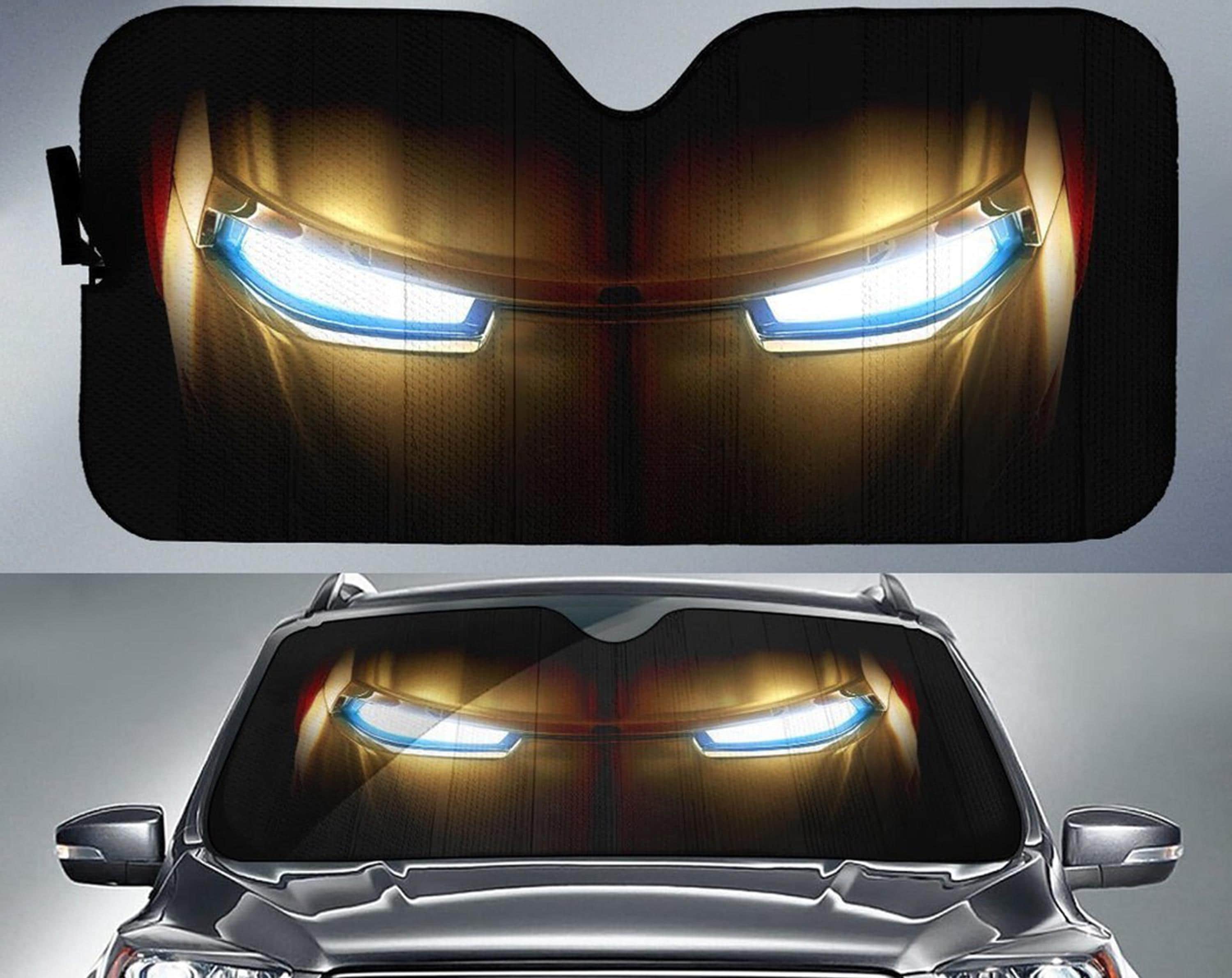 Face Super Hero Iron Car Sun Shade, Lover Movie Car Accessoriesr, Car Windshield, Car Sun Shade, Gift For Men Women, Gift New Car.