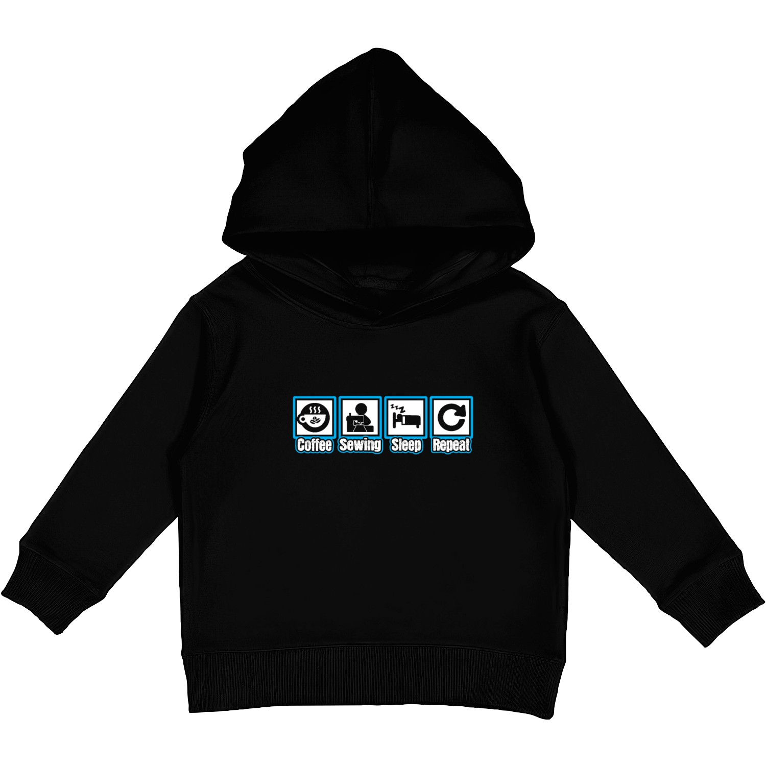 Coffee Sewing Sleep Repeat Kids Pullover Hoodies