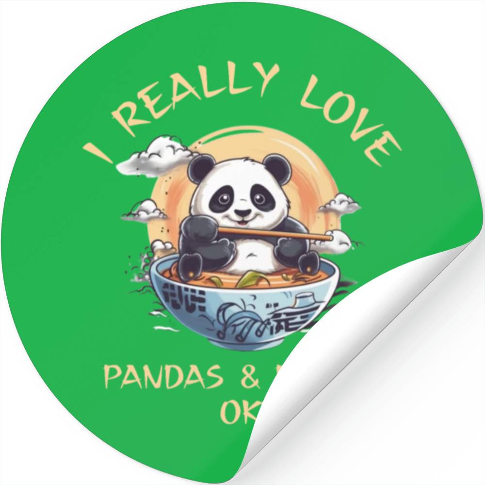 Kawaii Anime Panda Otaku Japanese Ramen Noodles Stickers