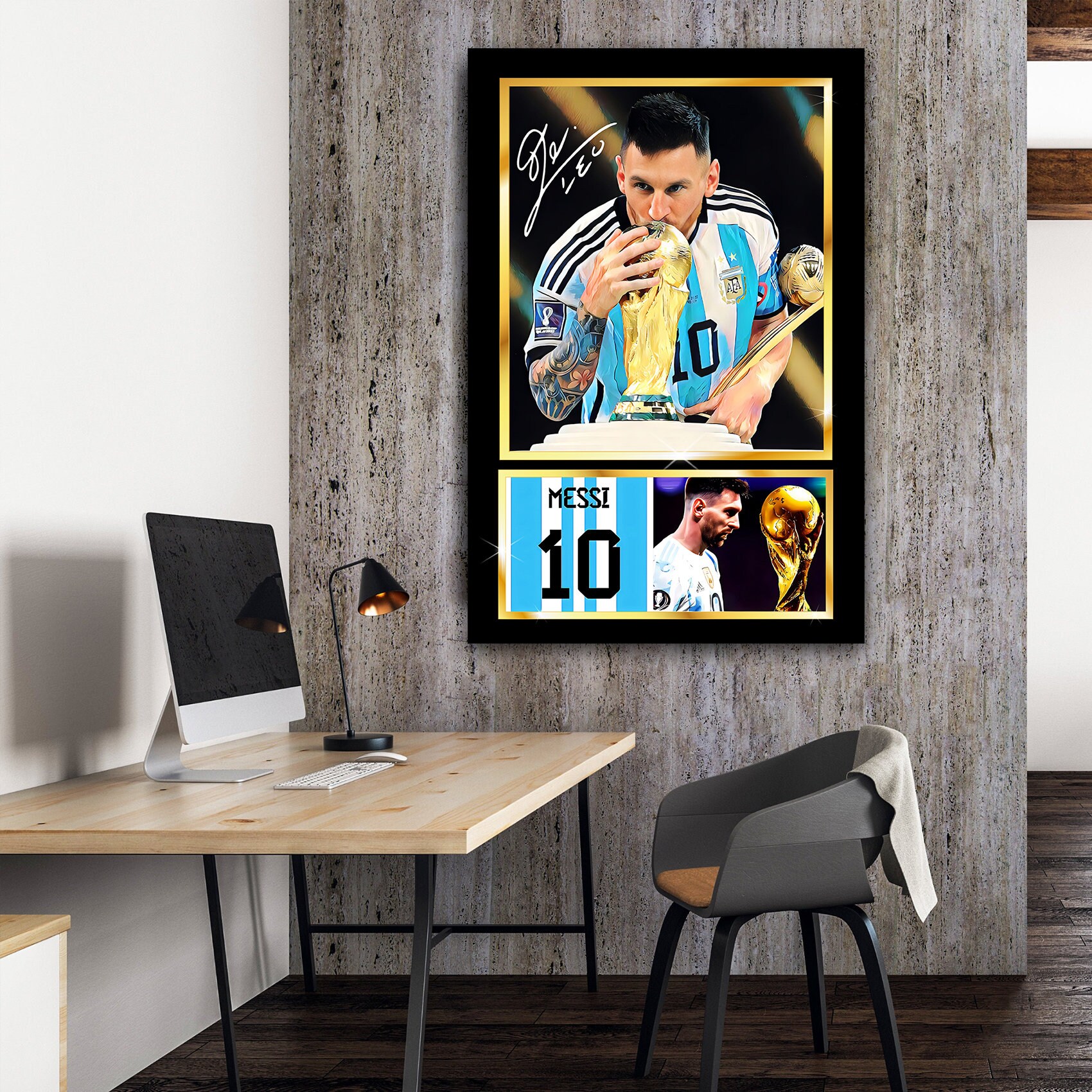 Lionel Messi Canvas, Football Legend, Sports Decor