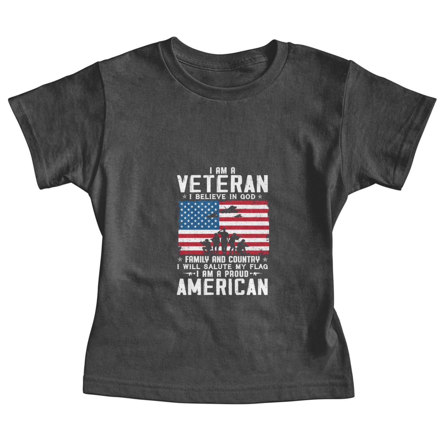I Am A Proud American Veteran Baby Tees