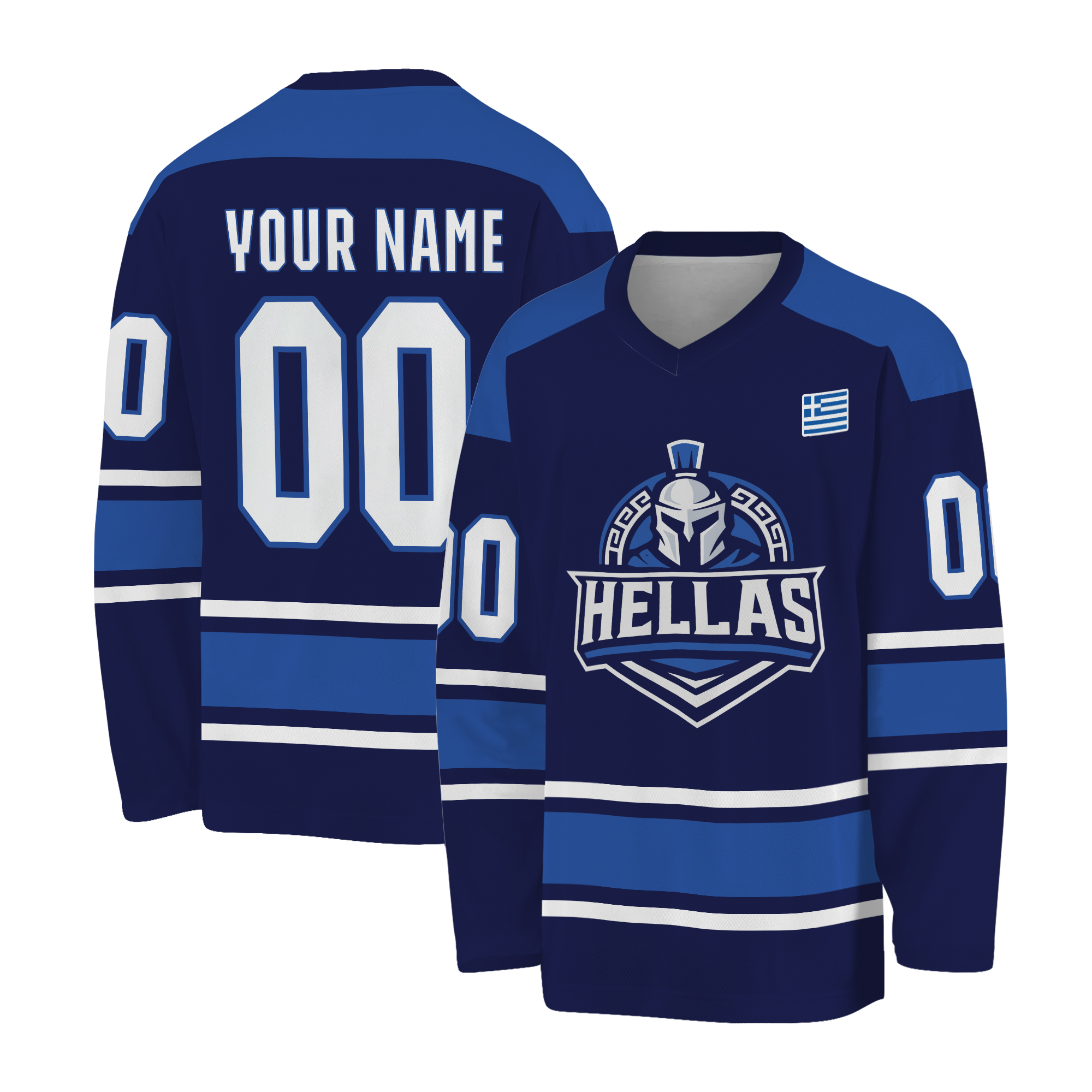 Personalized Greek Team Jersey Custom Greek Hockey Jersey Custom Greek Gift Greece Hockey Team Greek Sport Apparel Greek National Jersey