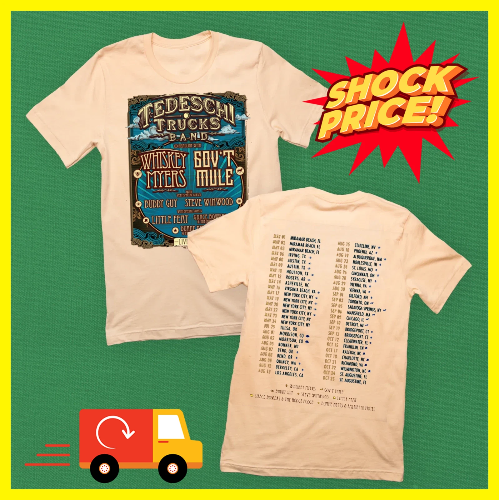 Tedeschi Trucks Band Tour White 2025 T-shirt Double Side Gift For Fan
