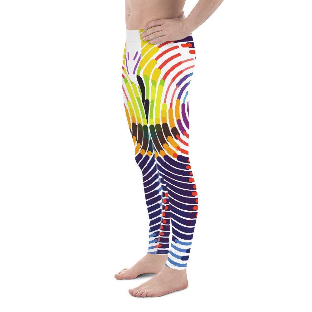 Abstract Biometric Digital Print Men's Leggings