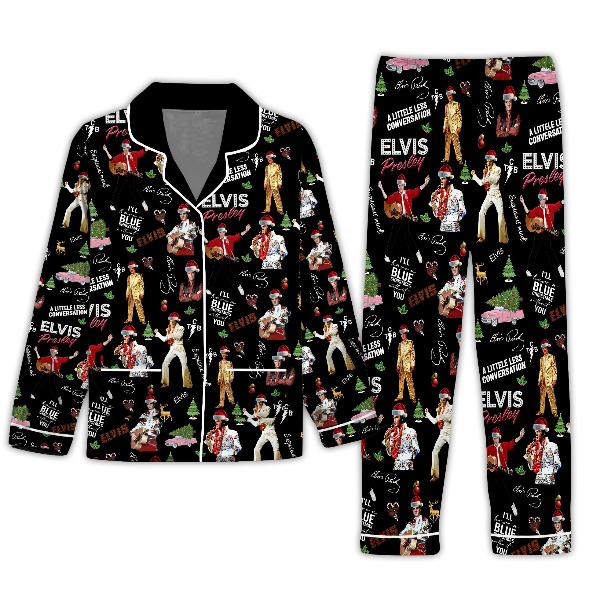 Elvis Presley Button Down Pajamas Set HOATT 38471