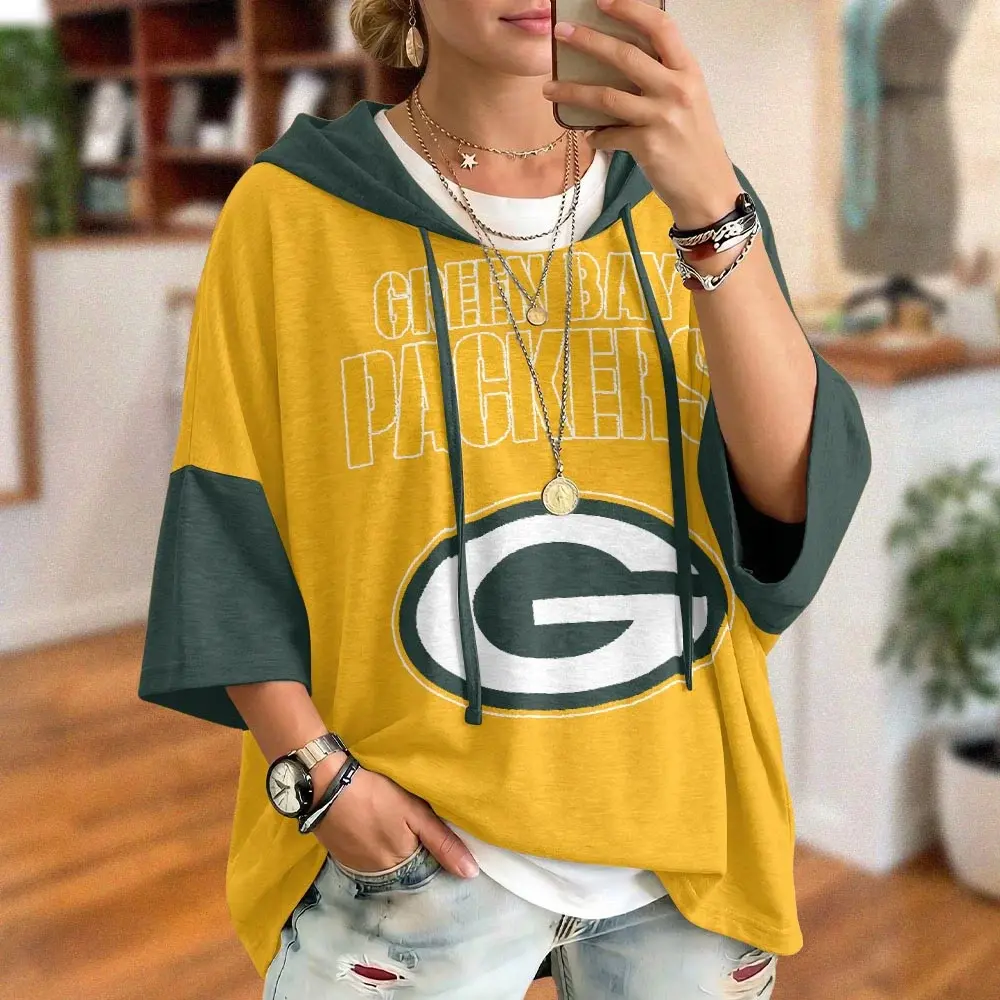 Green Bay Packers Oversized Short Sleeve Hoodie