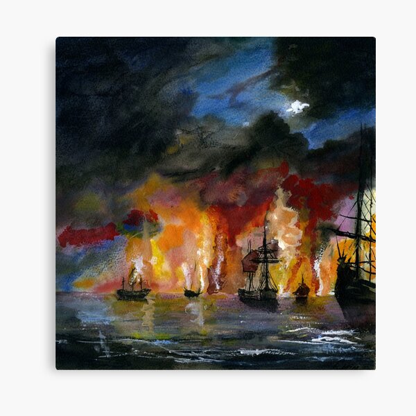 The Burning Ships Canvas