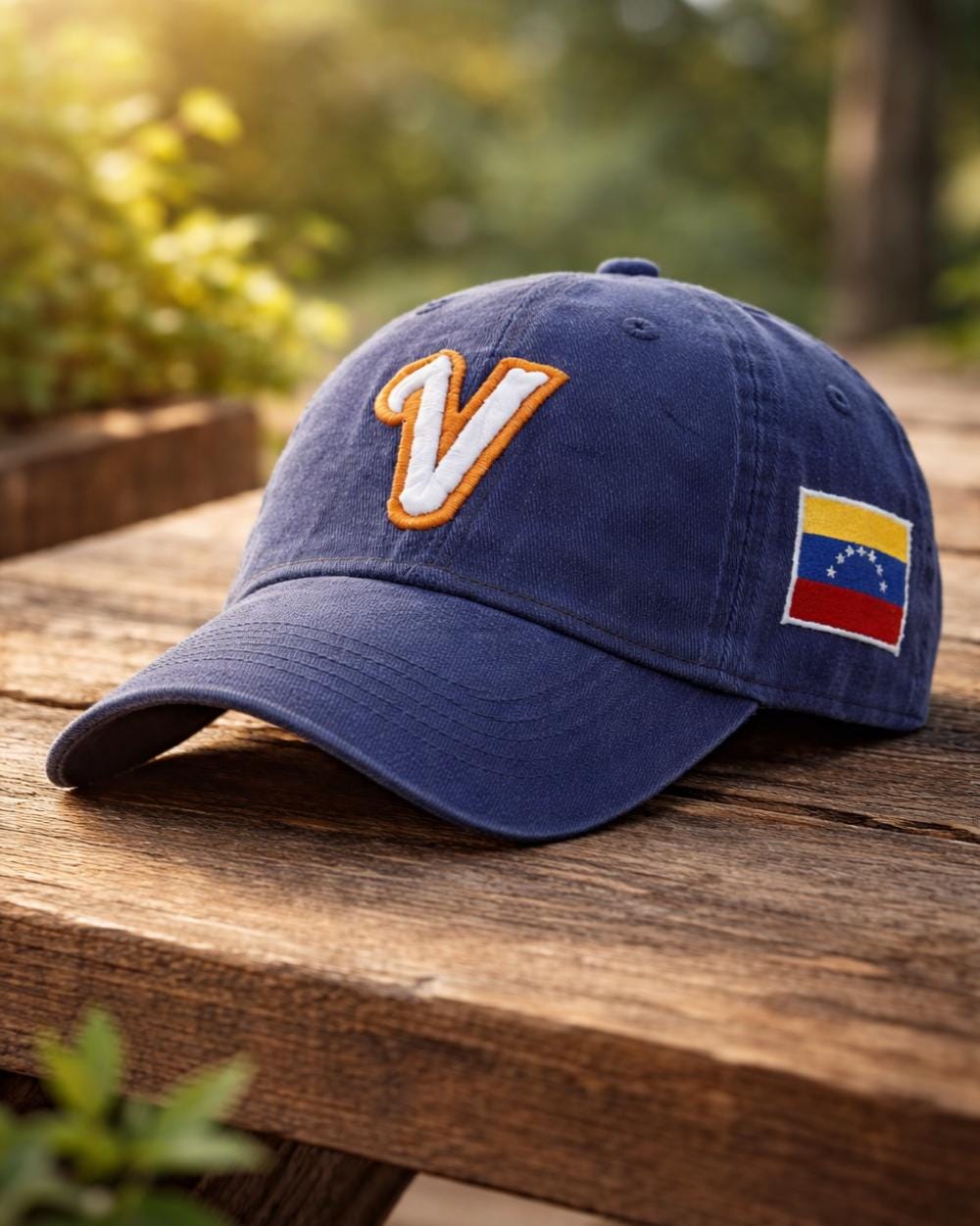 Embroidered Venezuela Baseball Cap, Vintage Sports Style Blue Hat