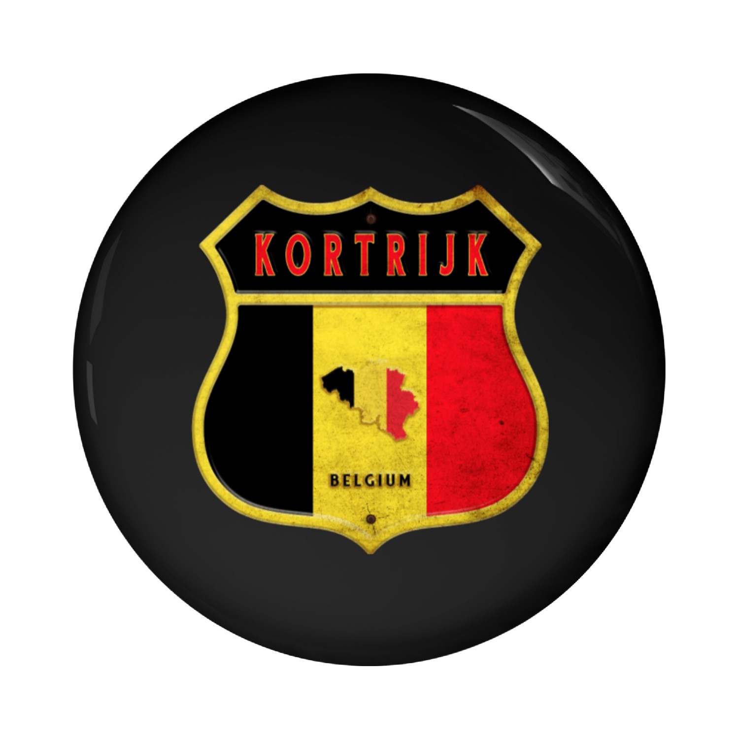 Kortrijk Belgium coat of arms flags design Pin Buttons