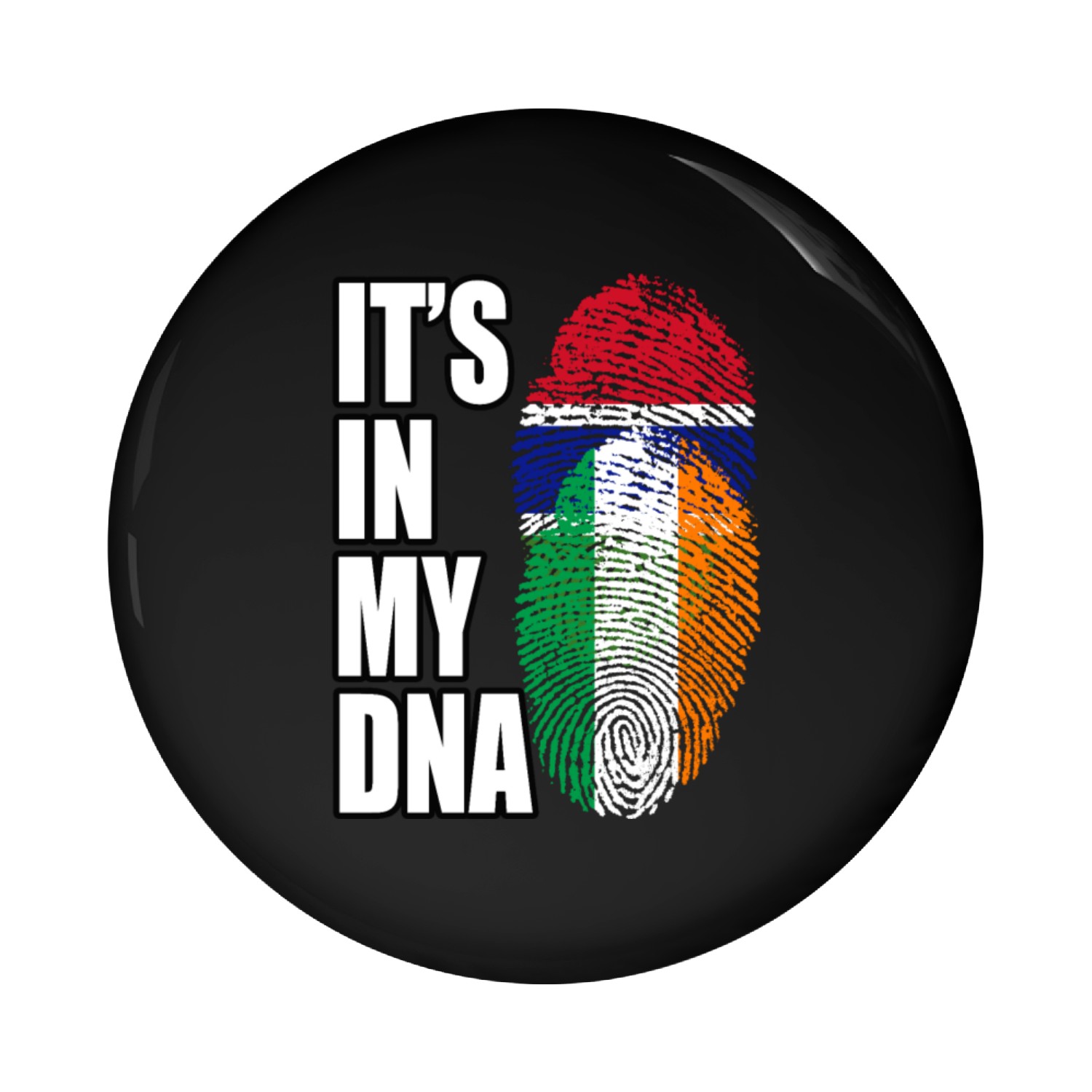 Gambian And Irish Mix Heritage DNA Flag Pin Buttons