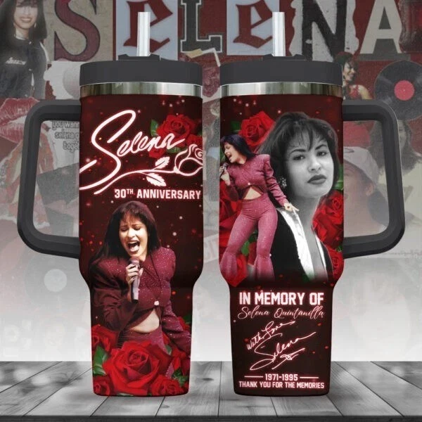 30th Anniversary Selena Quintanilla Perez Tumbler 40oz with Handle