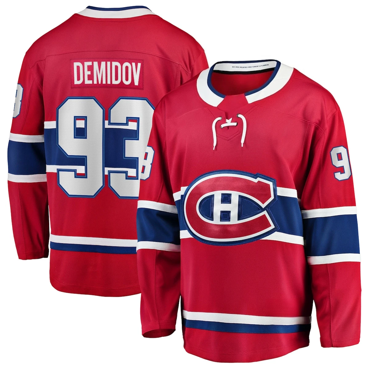 Men's #93 Demidov Red Home Breakaway 2024-25 Stitched Hockey Jersey