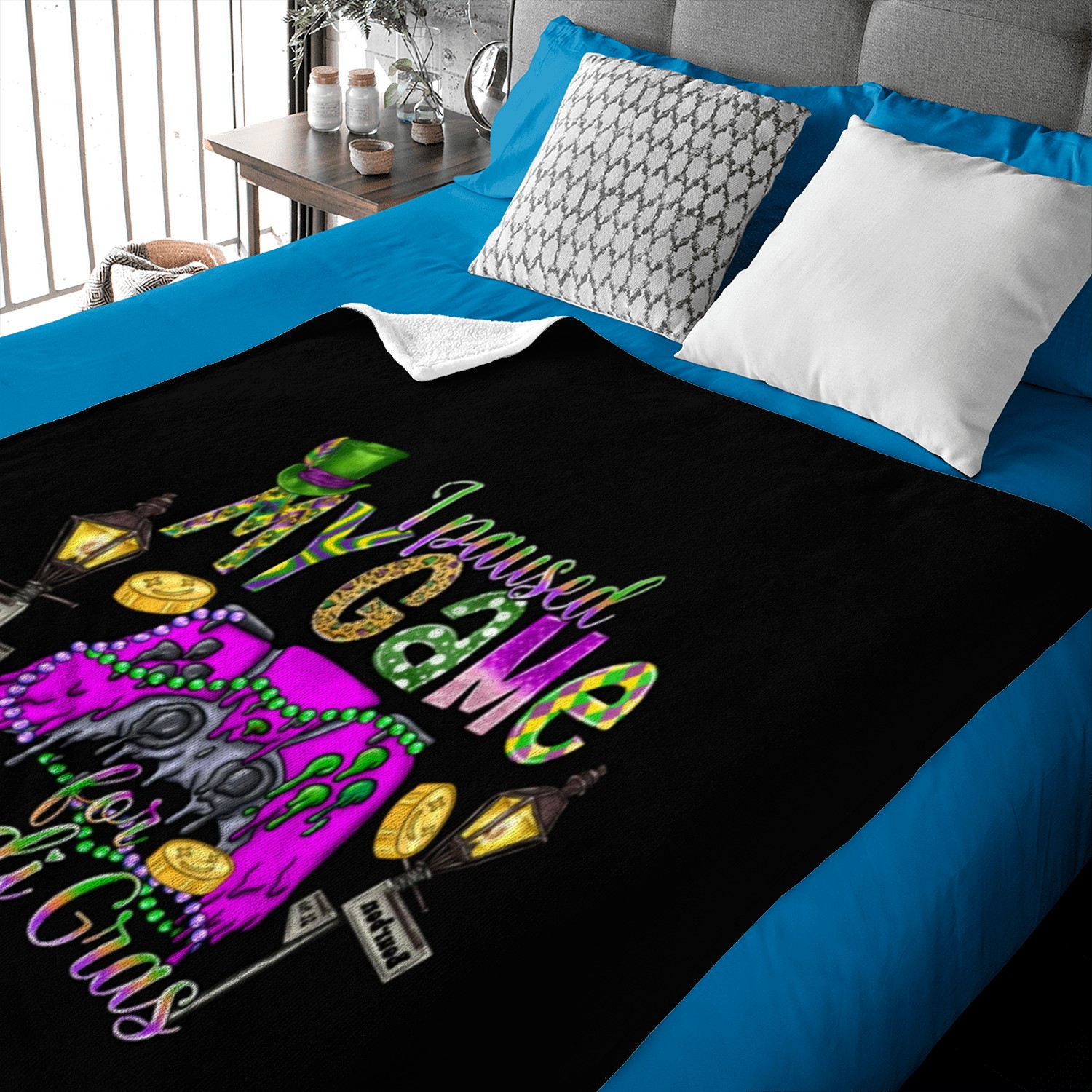 I Paused My Game For Mardi Gras Baby Blankets