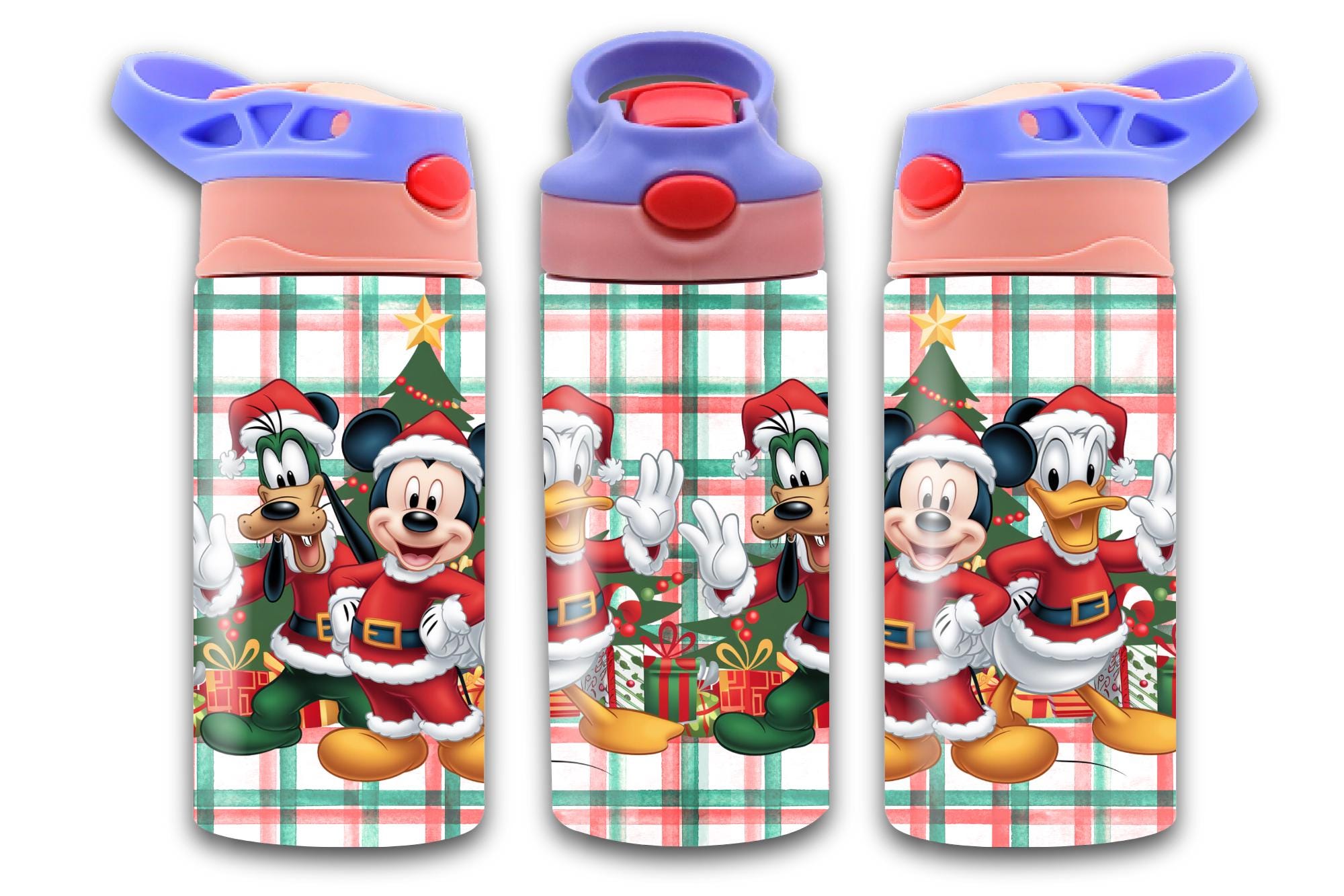 Mouse and Friends Tumbler, Magic Kingdom Ready to Celebrate Christmas 12 Oz Flip Top