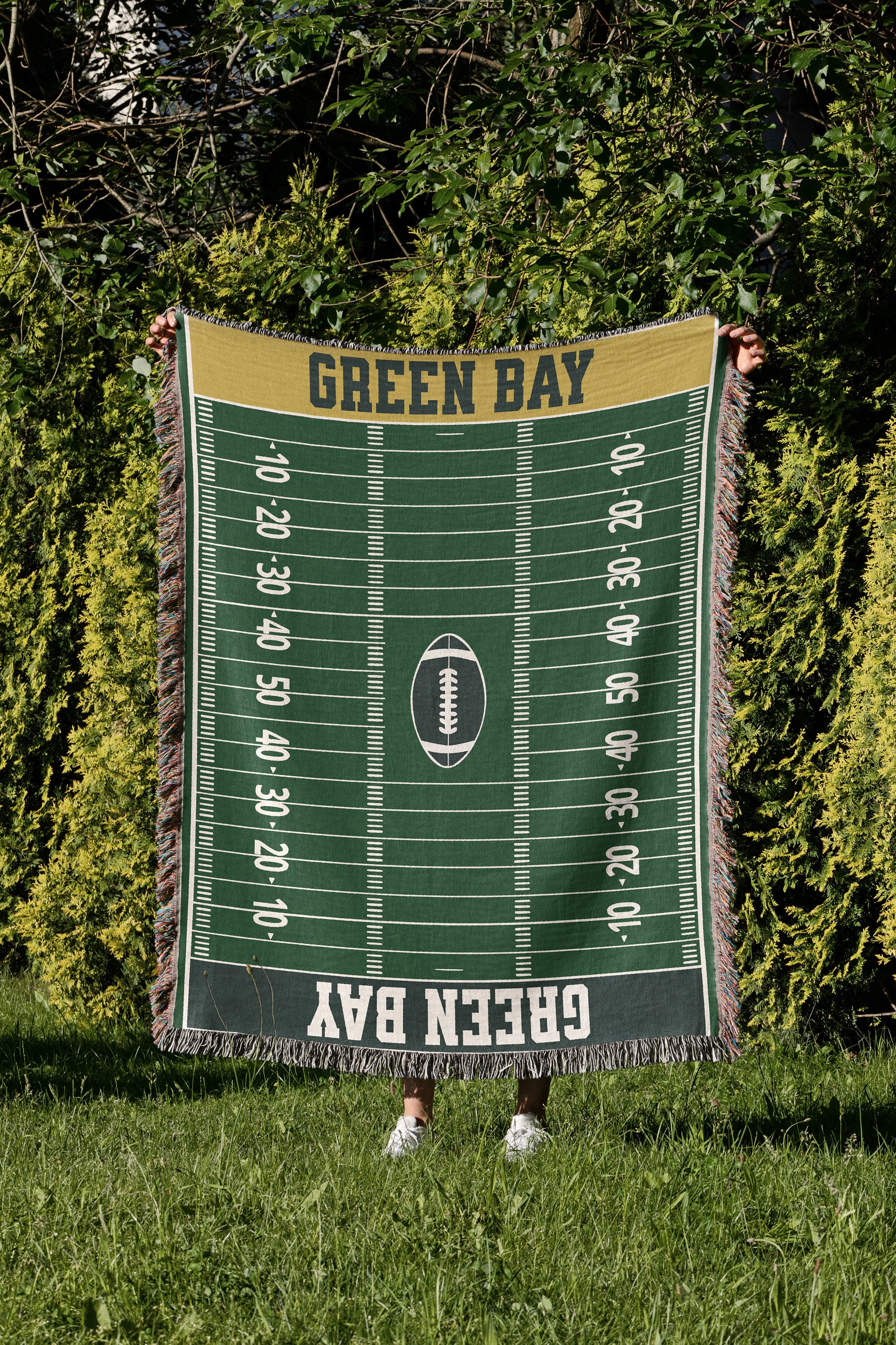 Green Bay, Woven Blanket, Football, Christmas Gift, Football Blanket, Green Bay Blanket