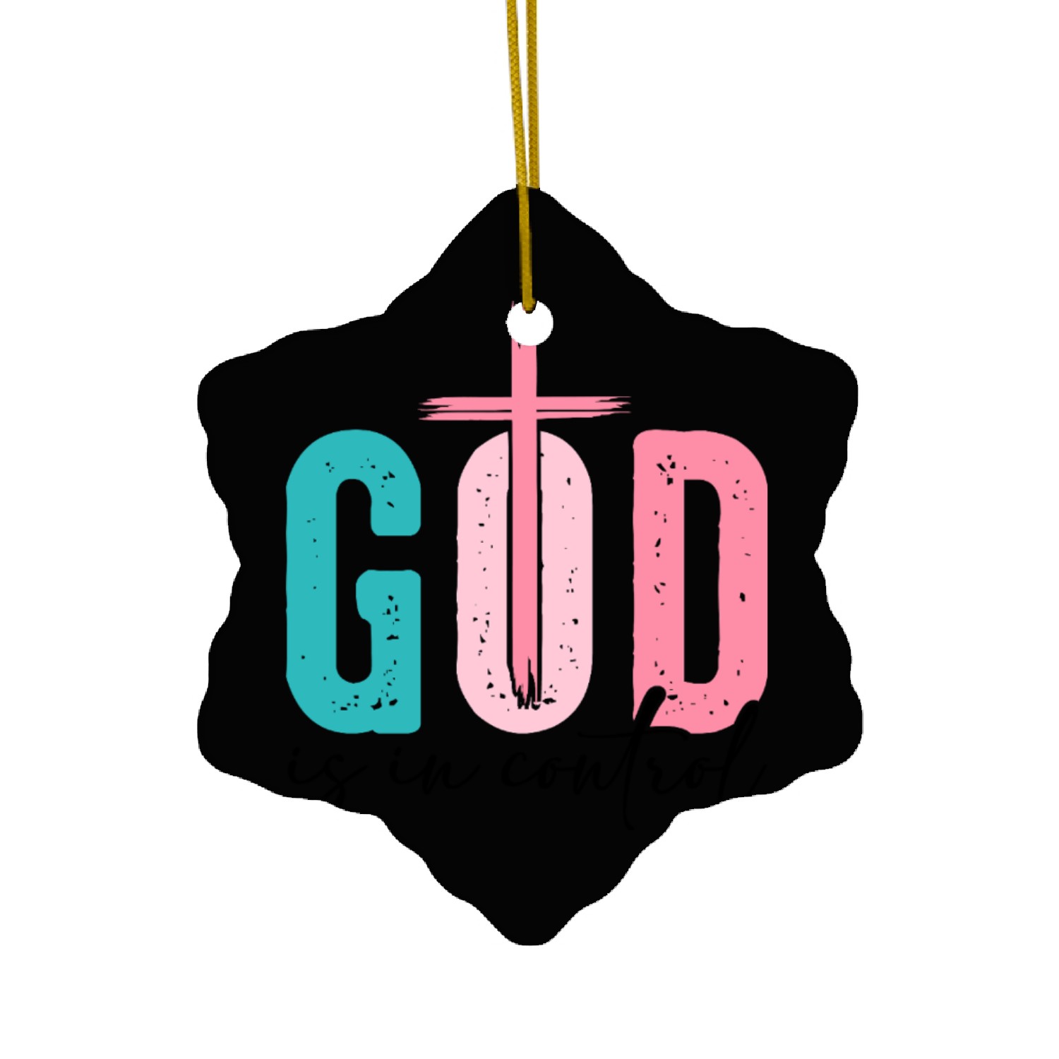God is in Control Christian Ceramic Ornaments