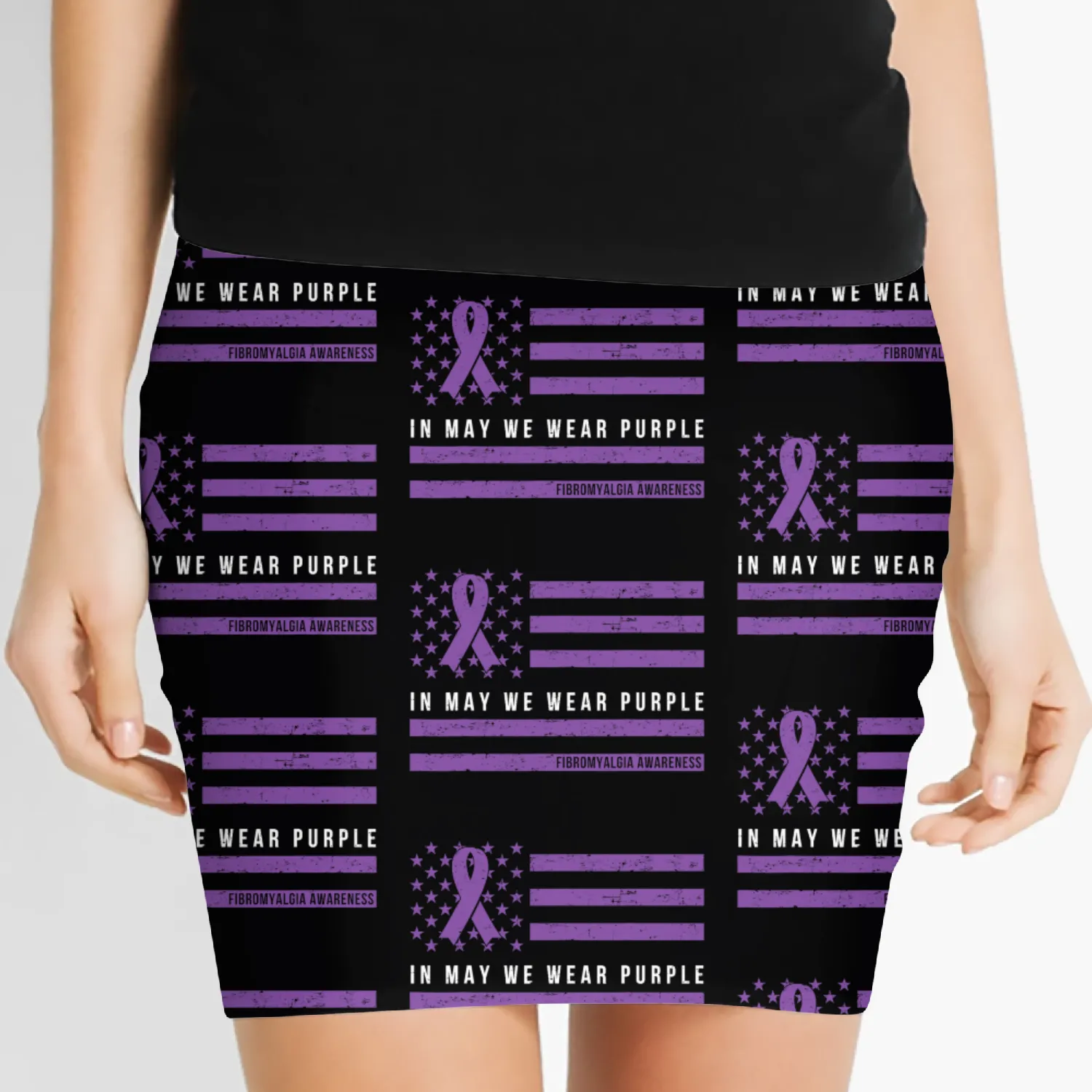 In May We Wear Purple Fibromyalgia Warrior Women's Mini Skirts