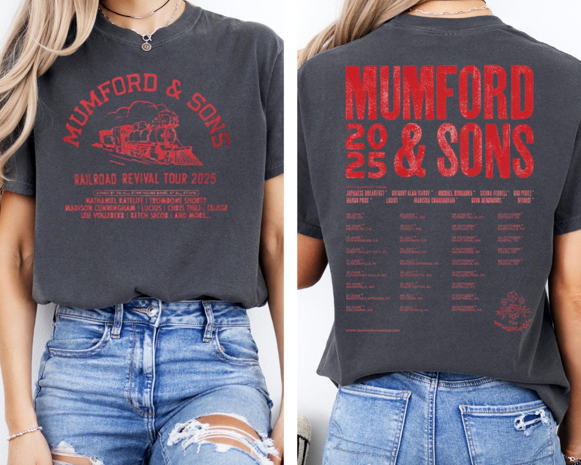 Comfort Colors Mumford & Sons Tour 2025 Unisex T-Shirt, Folk Rock Band Tee, Concert Merch Shirt