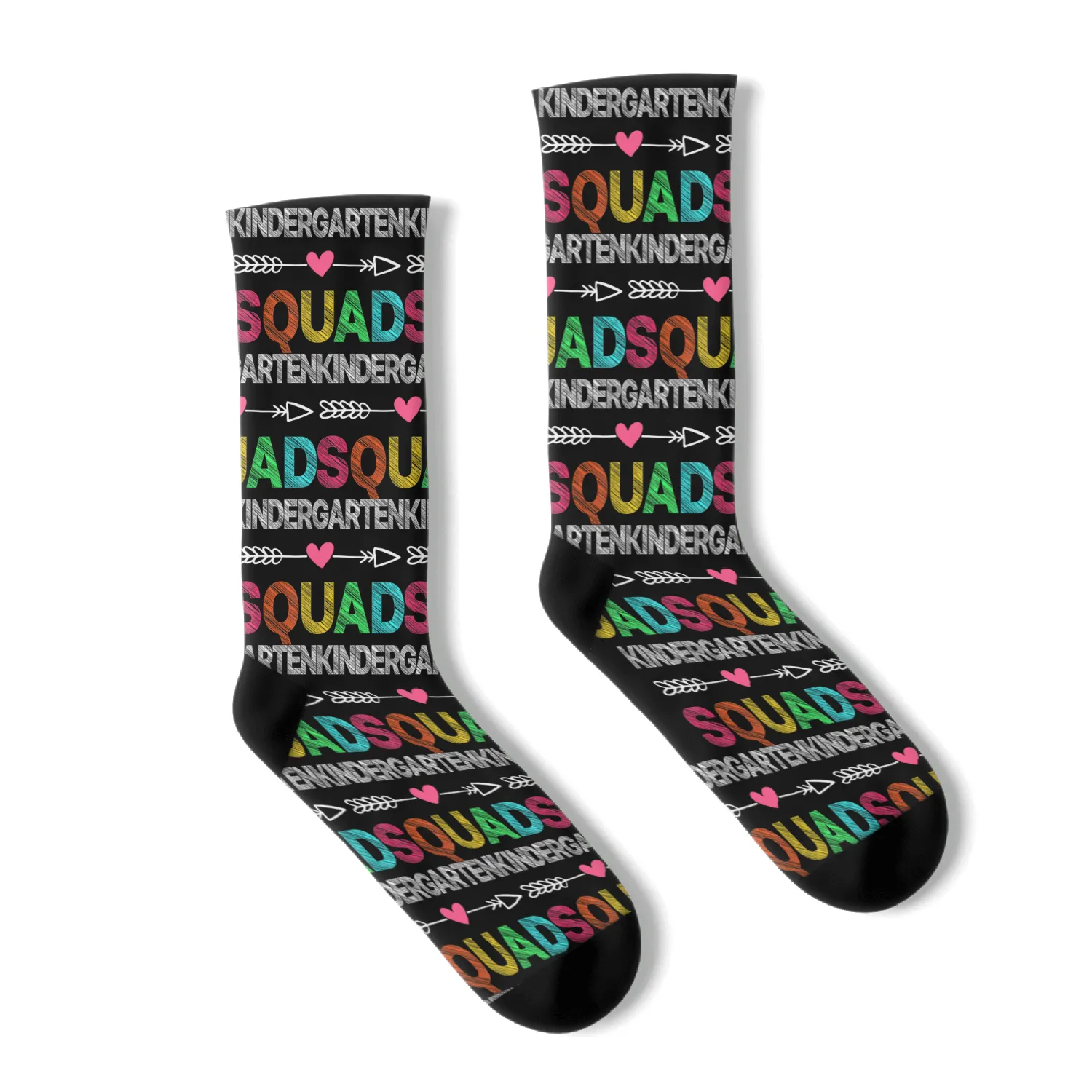 Team Kindergarten Squad Teacher Student Back To Sc Socks