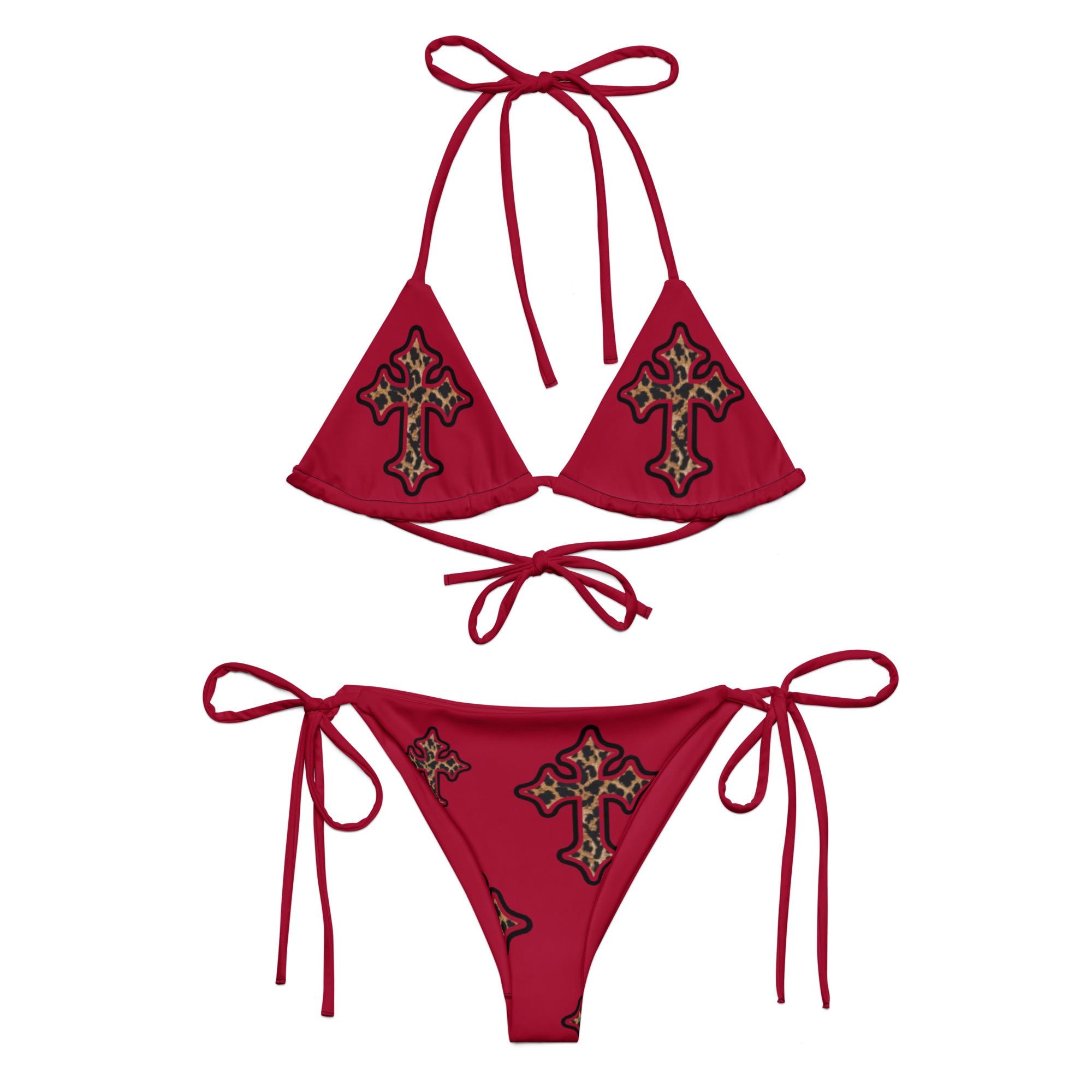 Leopard Cross Triangle Bikini Set