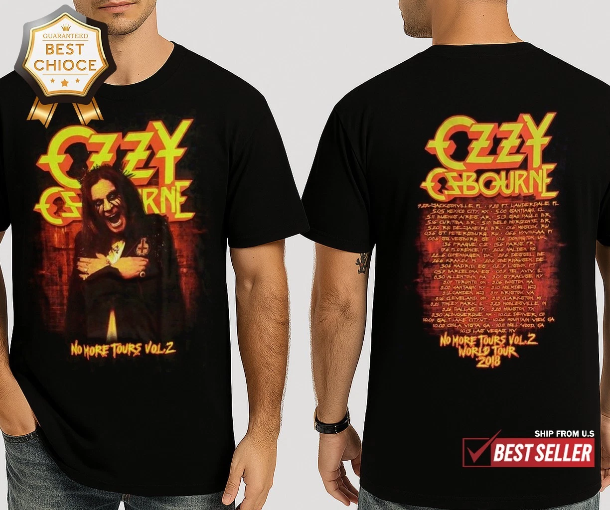 Ozzy Osbourne 2018 No More Tours Vol 2 T-Shirt 2 Sides KO4964