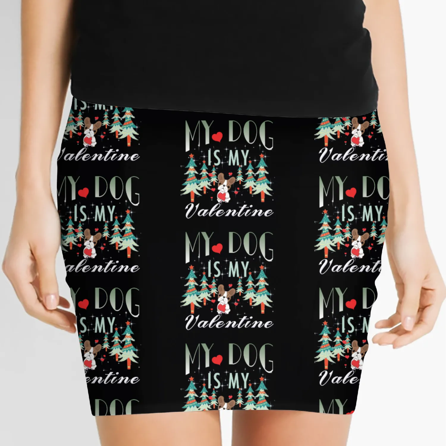 My dog is my Valentine Women's Mini Skirts