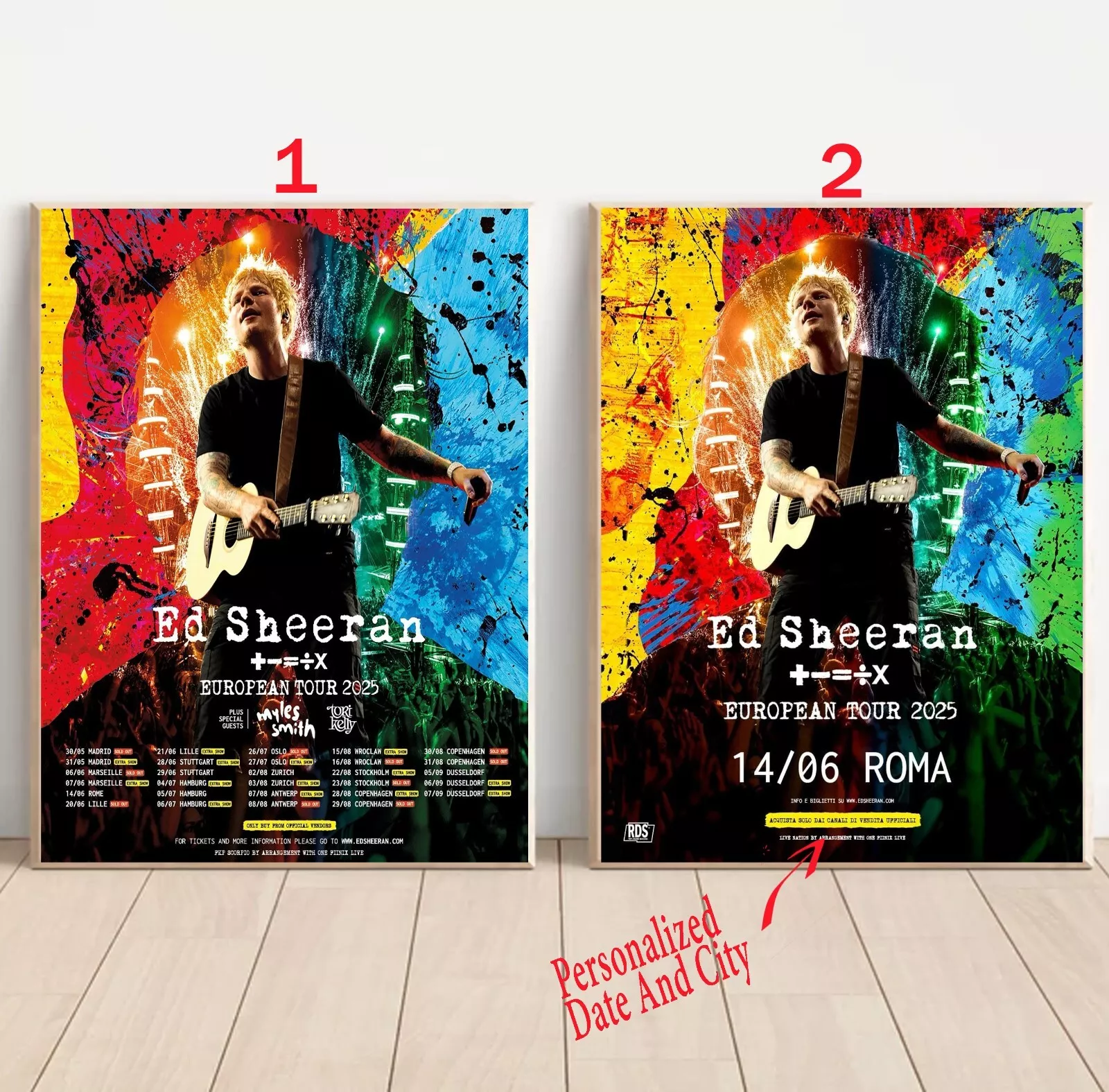 Custom Ed Shee Europe Tour 2025 Poster