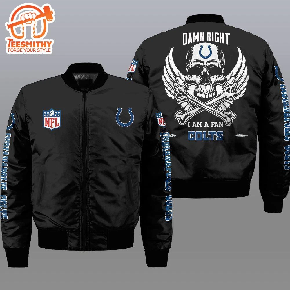 Indianapolis Colt Wings Skull 3D Bomber Jacket Gift For Fans