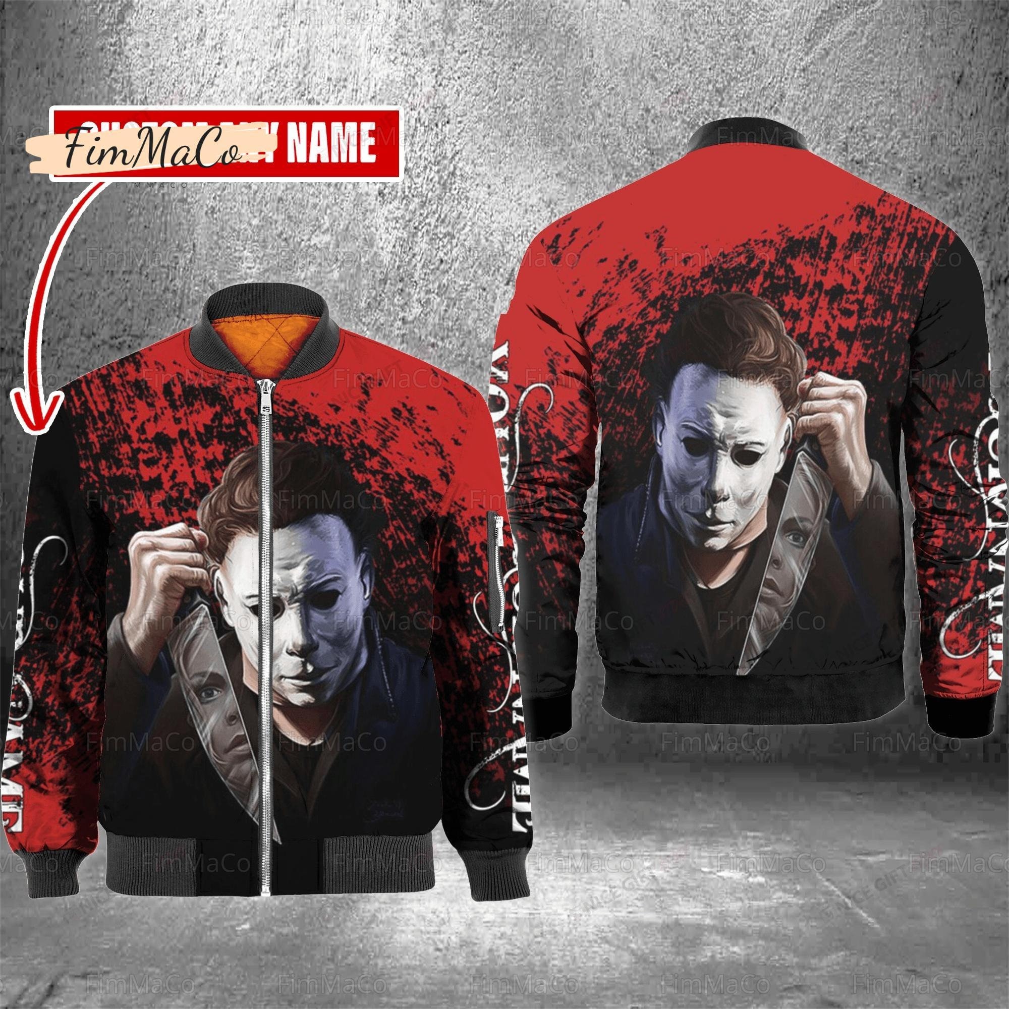 Halloween Michael Myers Bomber Jacket, Custom Michael Myers Jacket, Horror Movie Jacket, Boogeyman Jacket, Horror Halloween Shirt