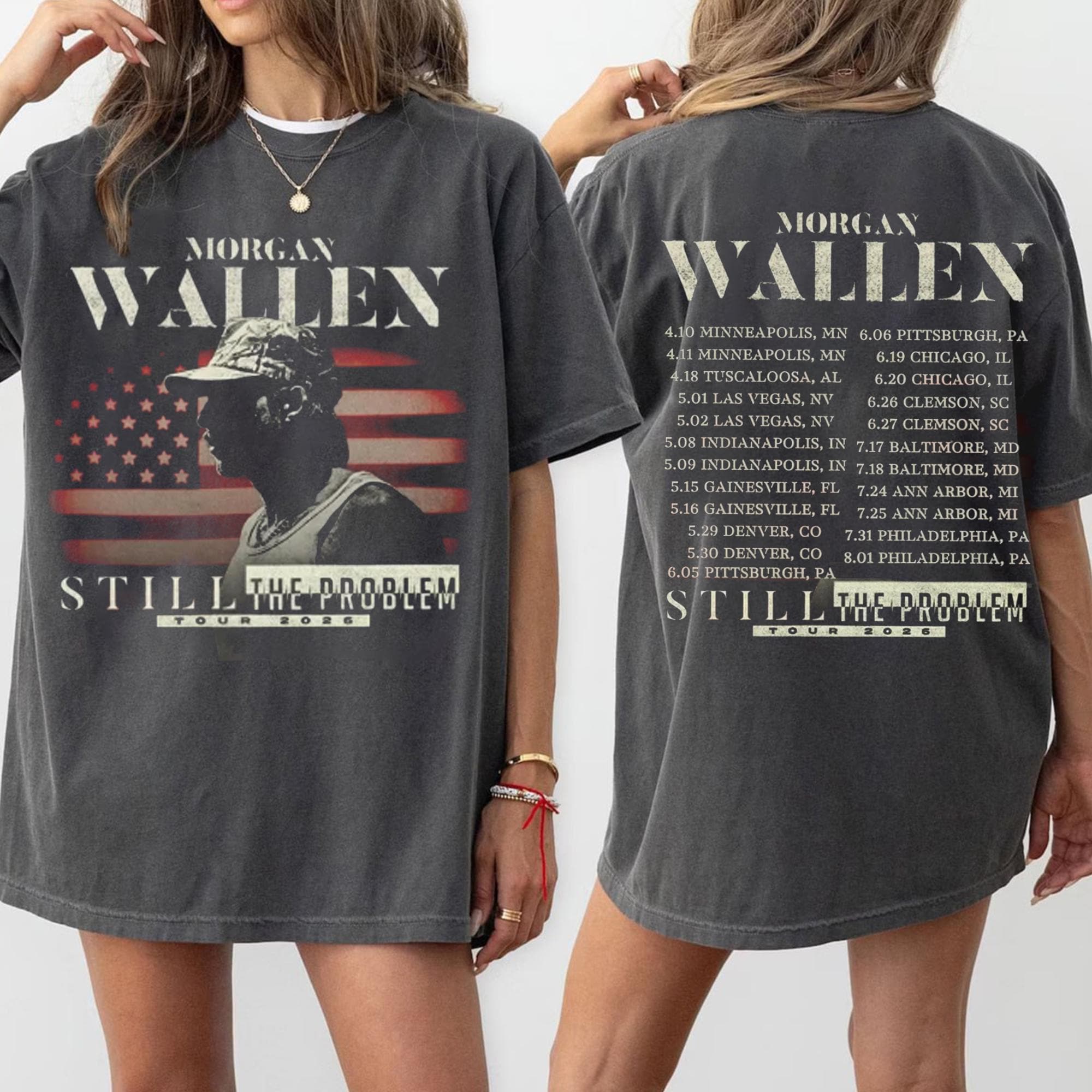 Wallen still the problem tour 2026 front and back t-shirt